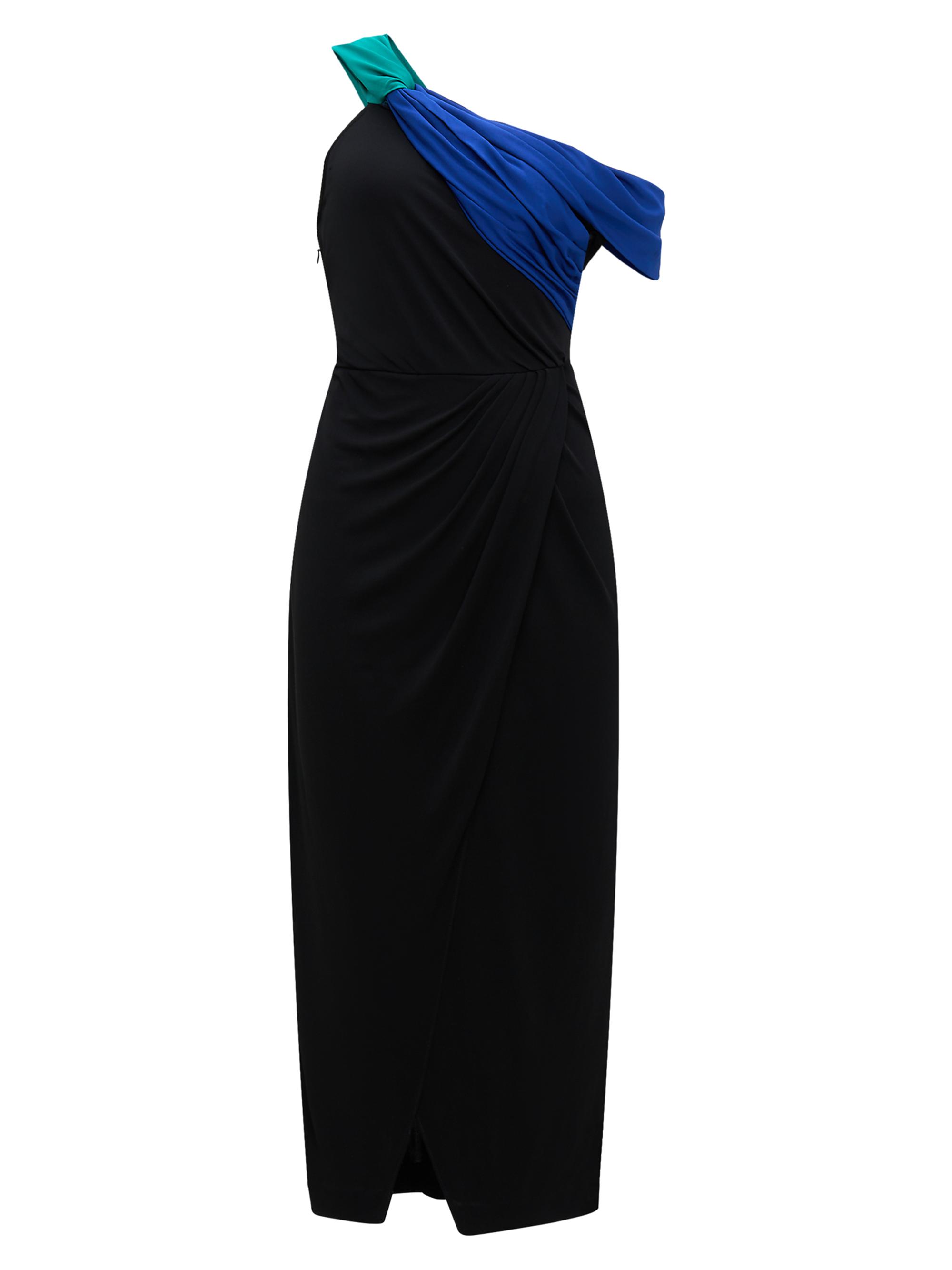 Diane von Furstenberg Women's Terin Matte Jersey Midi-Dress - Black Royal Blue Emerald