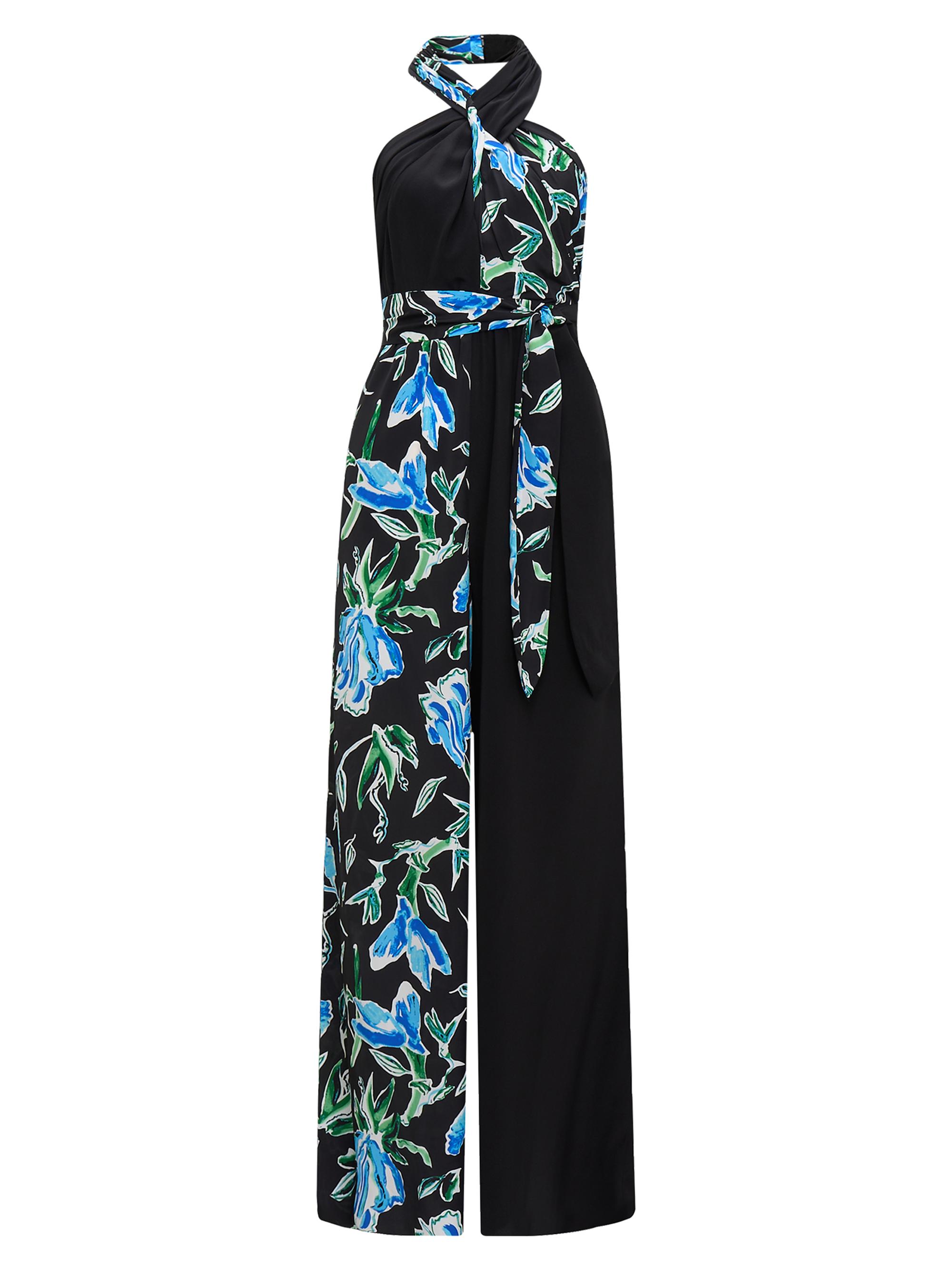 Diane von Furstenberg Women's Cort Floral Two-Tone Silk-Blend Jumpsuit - Tulip Fields Blue