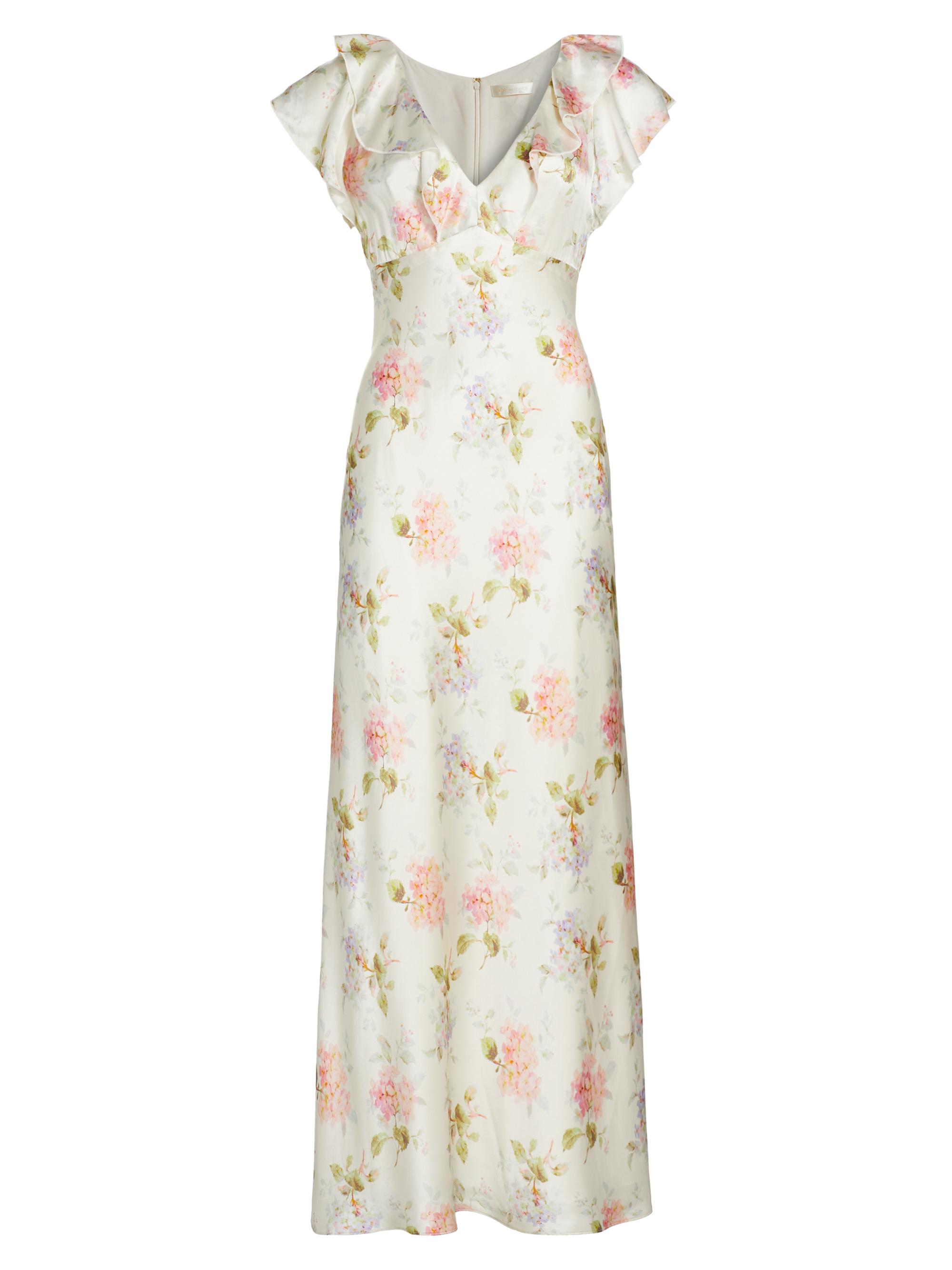 LoveShackFancy Women's Kingley Floral Silk Dress - Pearl Drop