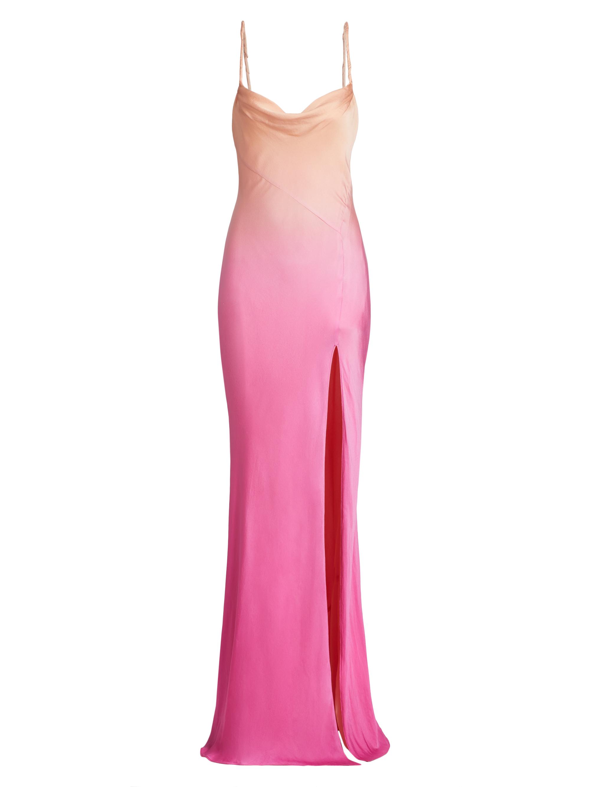 LoveShackFancy Women's Nadine Silk Ombré Column Gown - Sangria