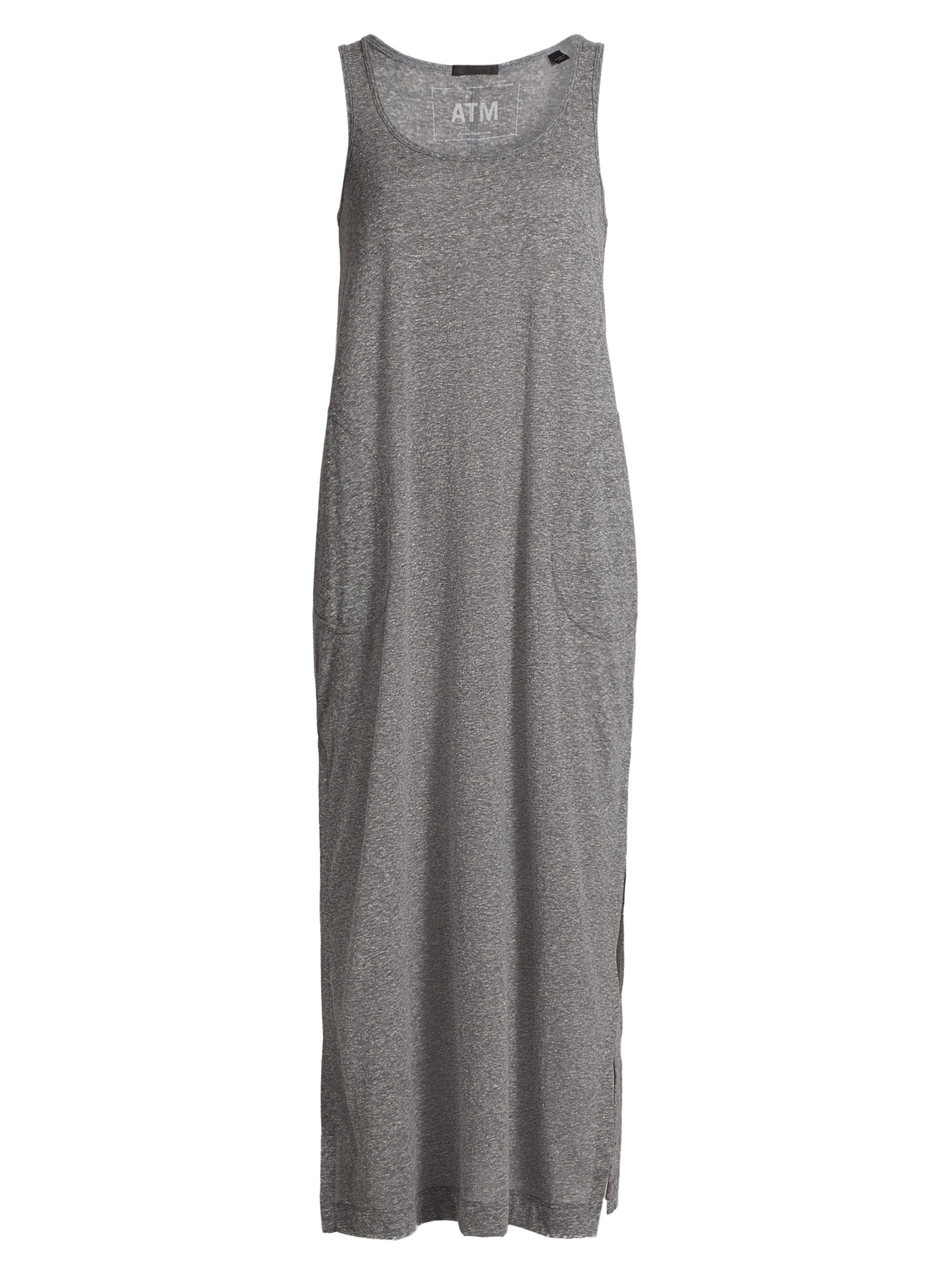 ATM Anthony Thomas Melillo Women's Donegal Jersey Schoolboy Tank Dress - Heather Grey