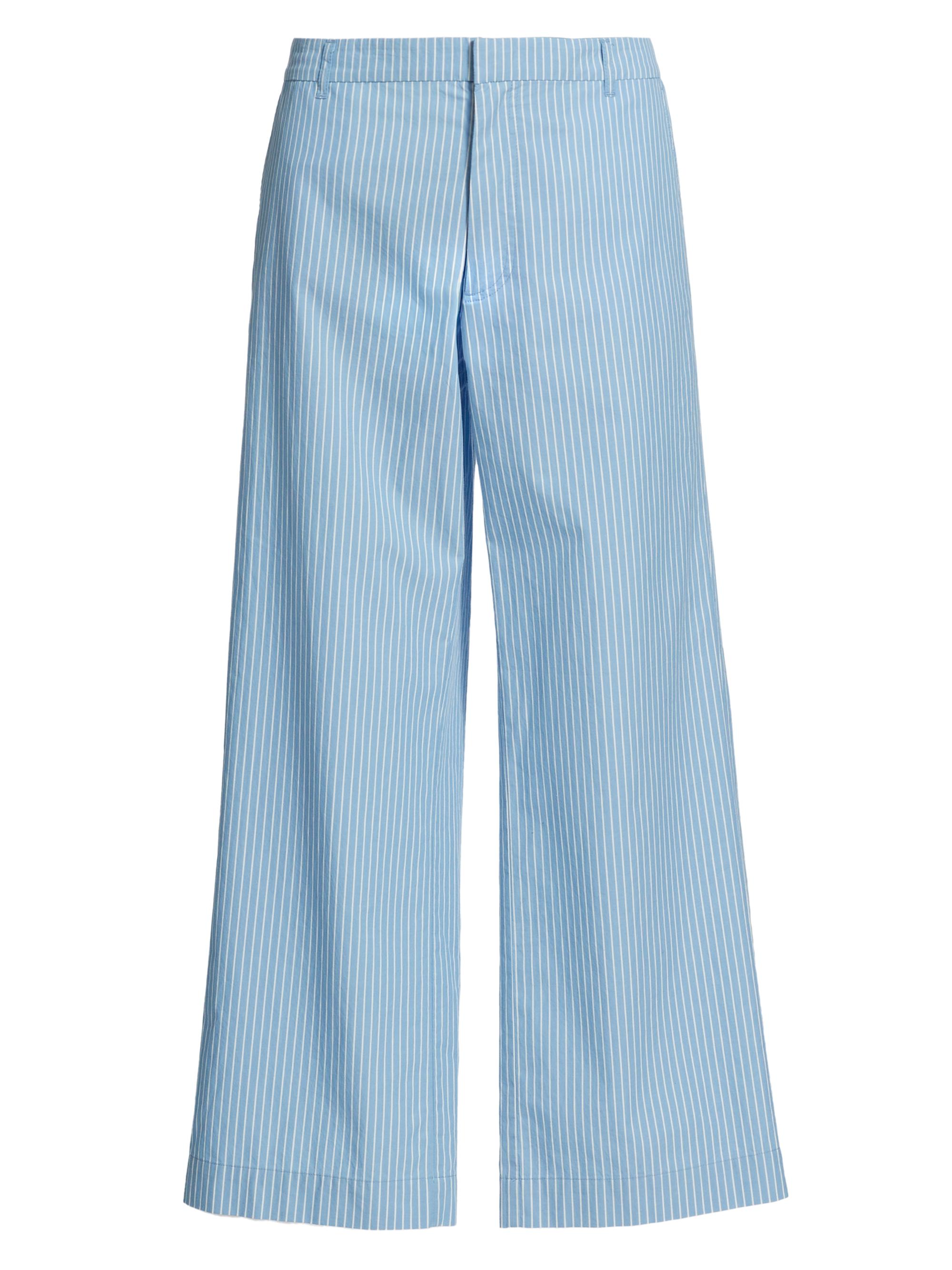 ATM Anthony Thomas Melillo Women's Striped Cotton Cropped Pants - Summer Sky White