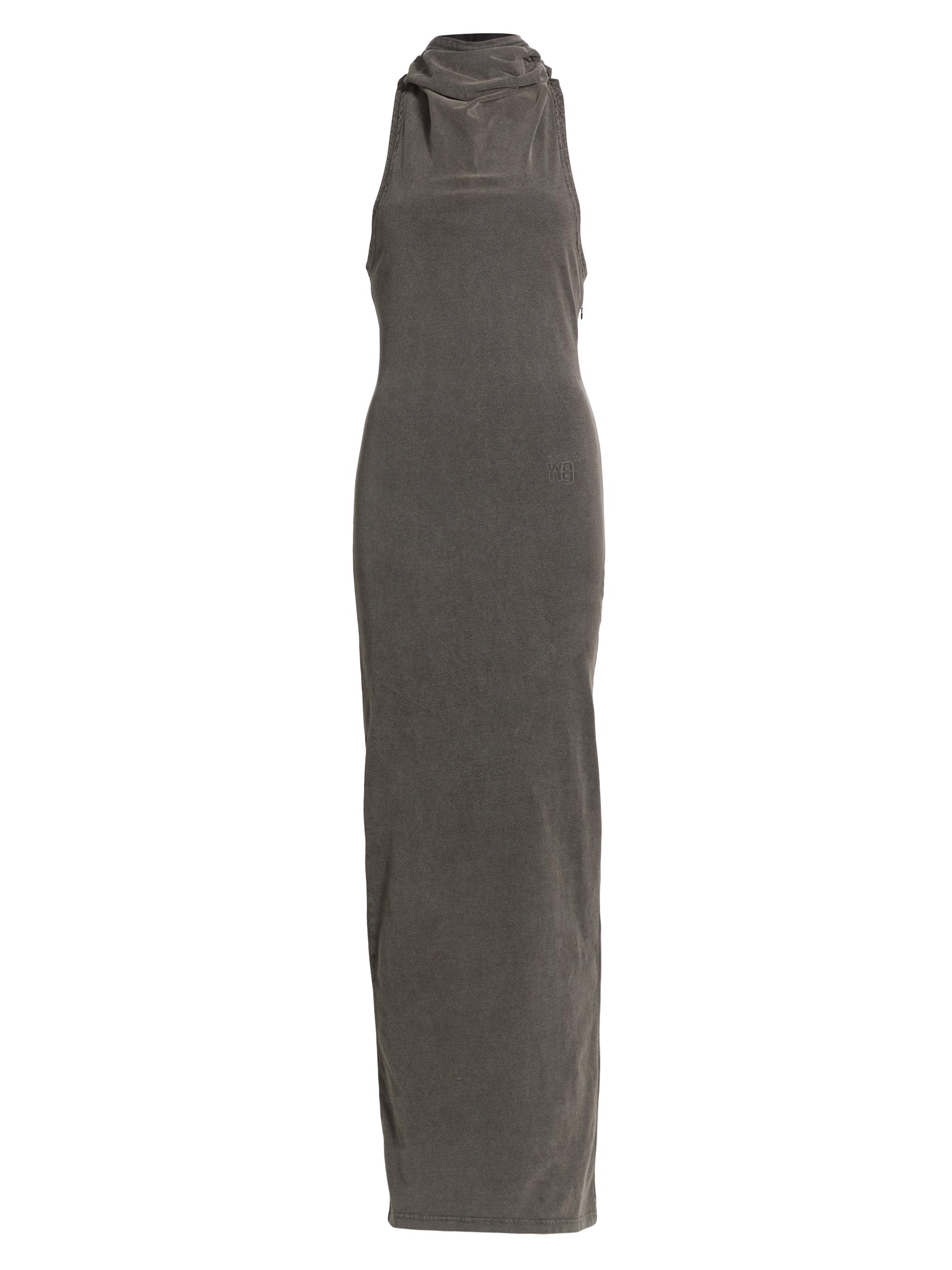 alexanderwang.t Women's Cowlneck Racer-Back Maxi Dress - Washed Charcoal