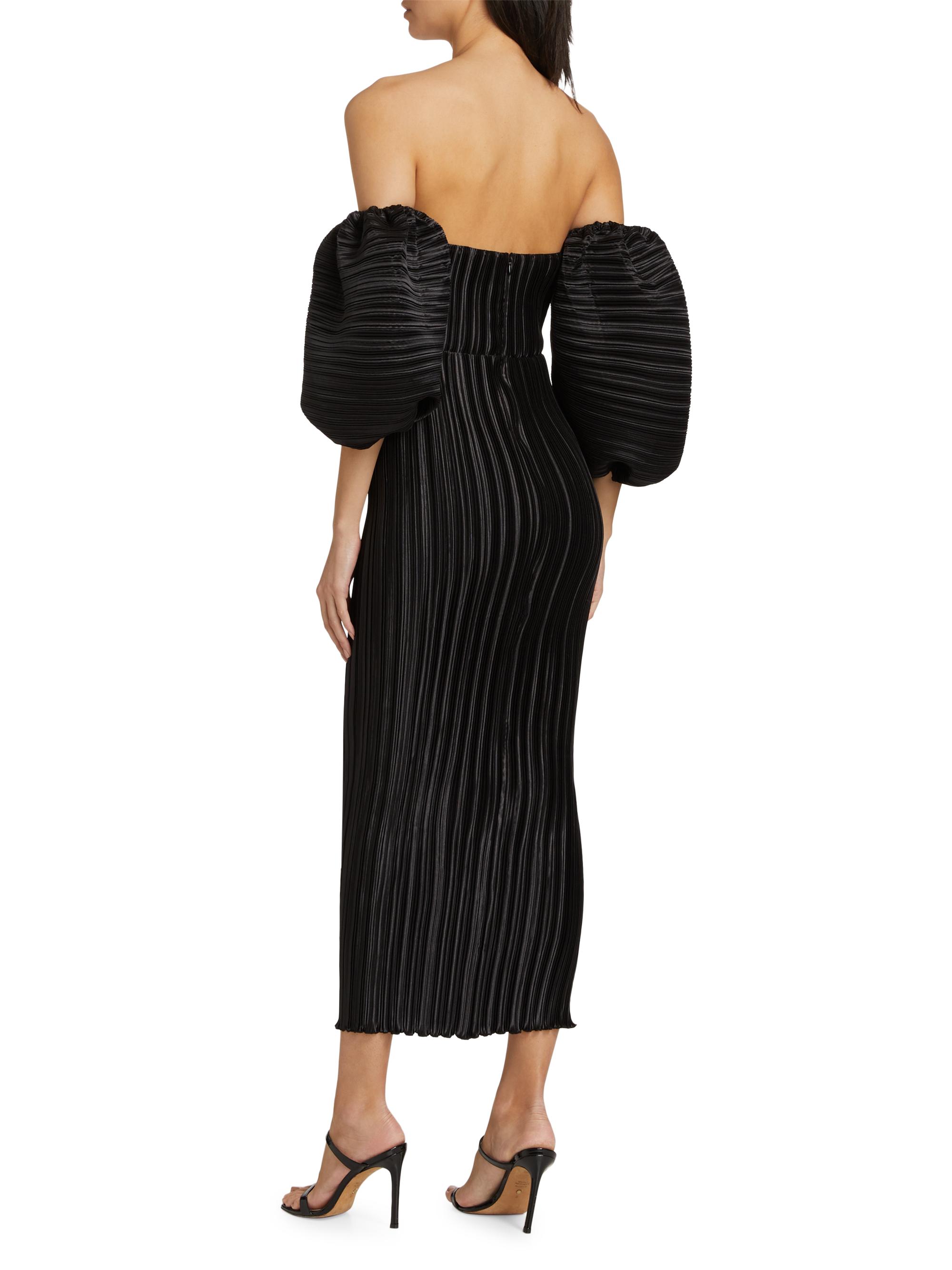 L'Ide Sirene Pliss Puff-Sleeve Maxi Dress | Saks Fifth Avenue