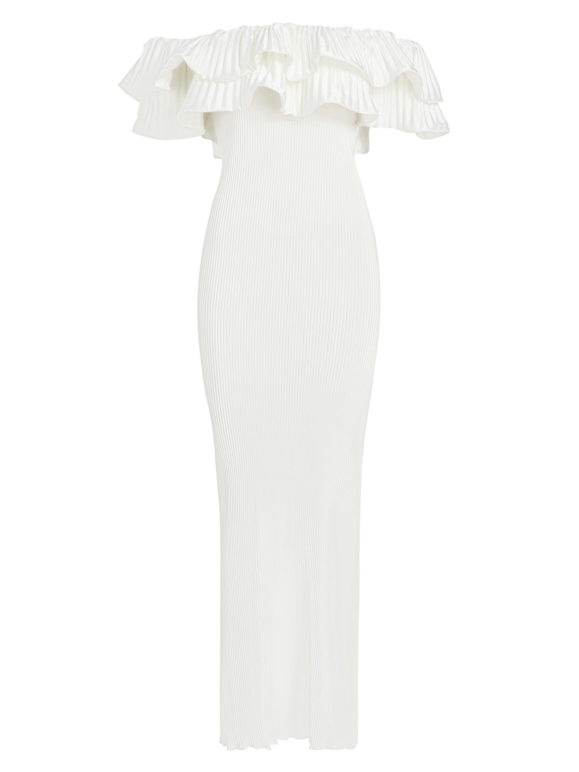 L'Idée Women's Debut Ruffled Plissé Maxi Dress -