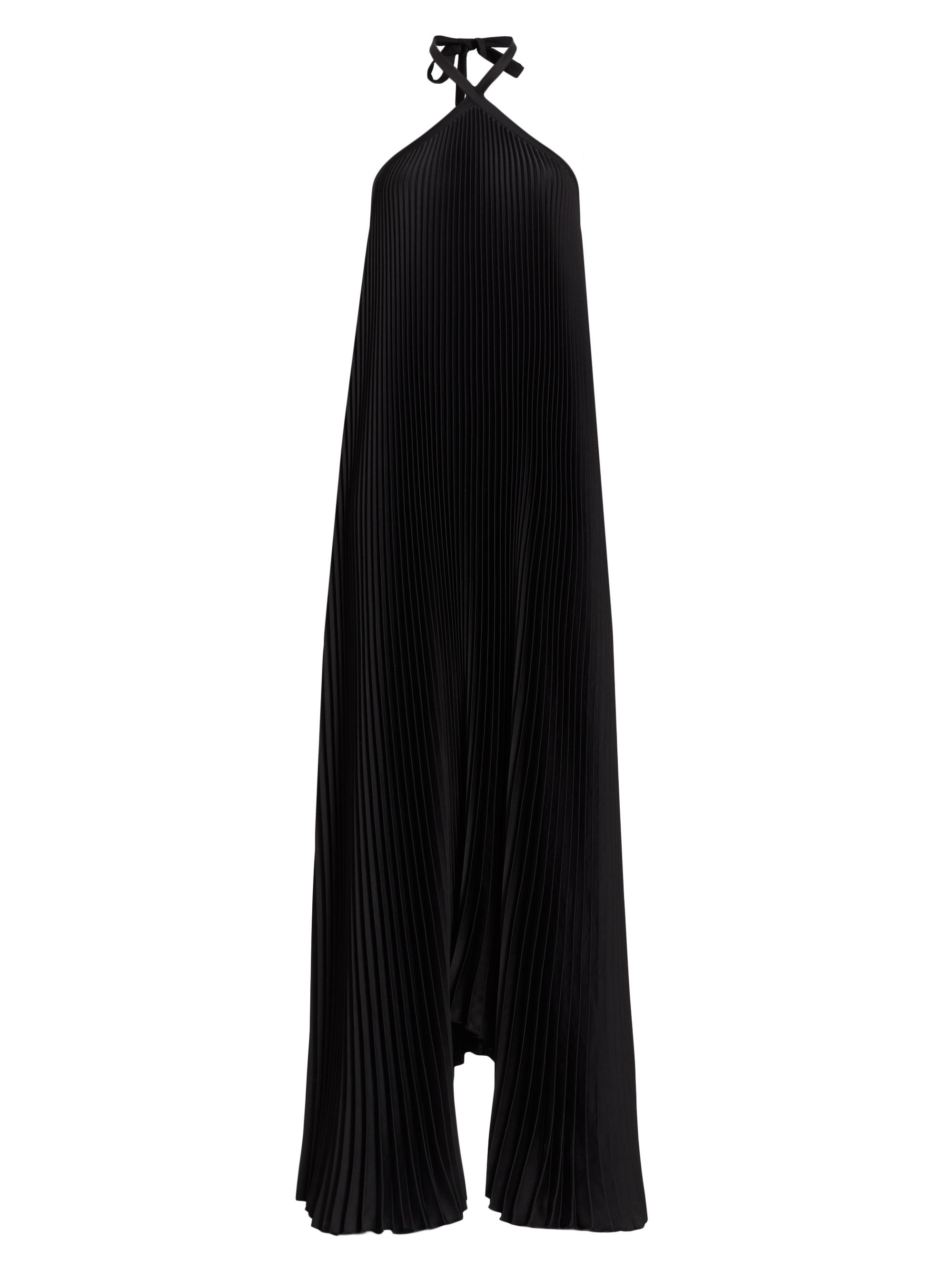 L'Idée Women's Pleated Halter Gown - Noir