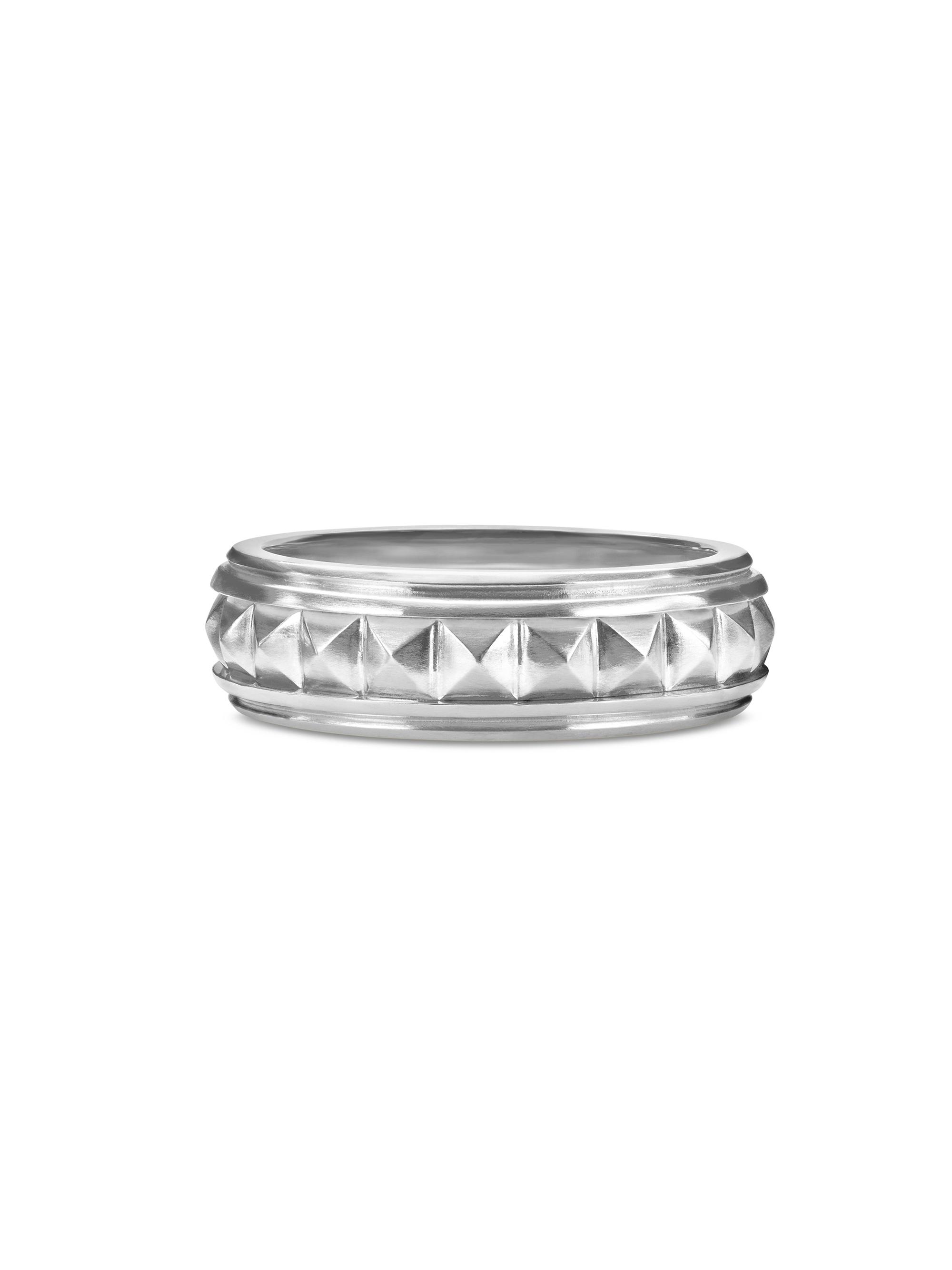David Yurman Men's Pyramid Band Ring in Sterling Silver, 8MM - Silver