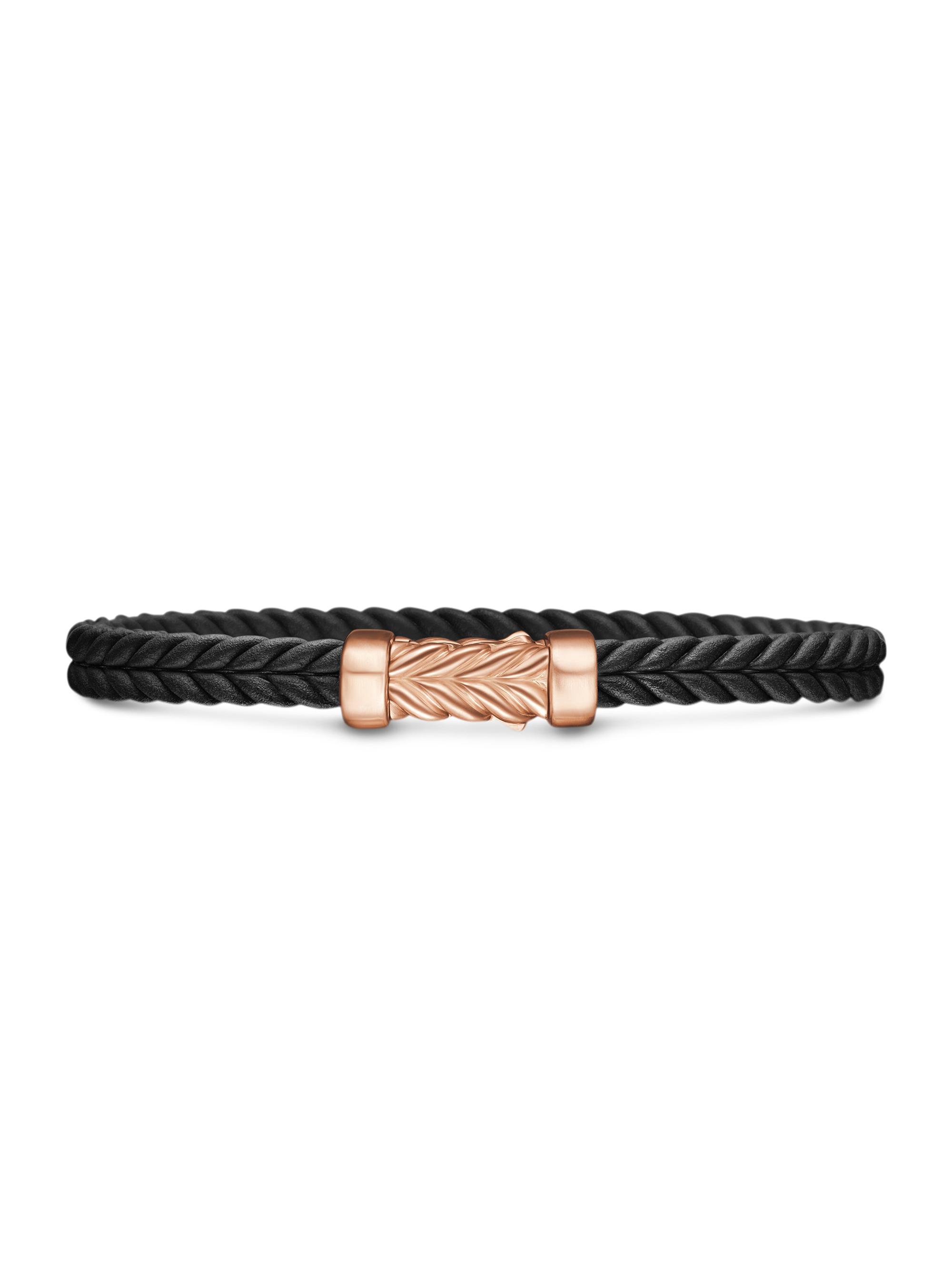 David Yurman Men's Chevron Bracelet in Black Rubber - Black