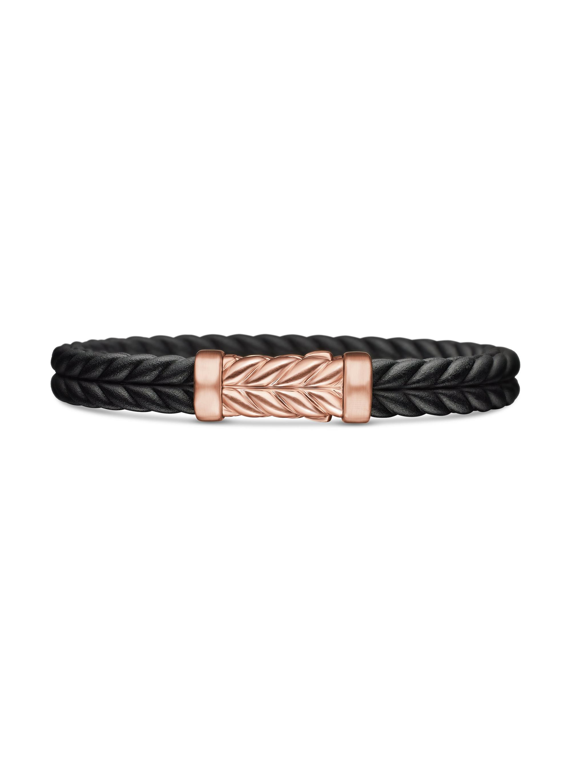 David Yurman Men's Chevron Bracelet in Black Rubber - Black