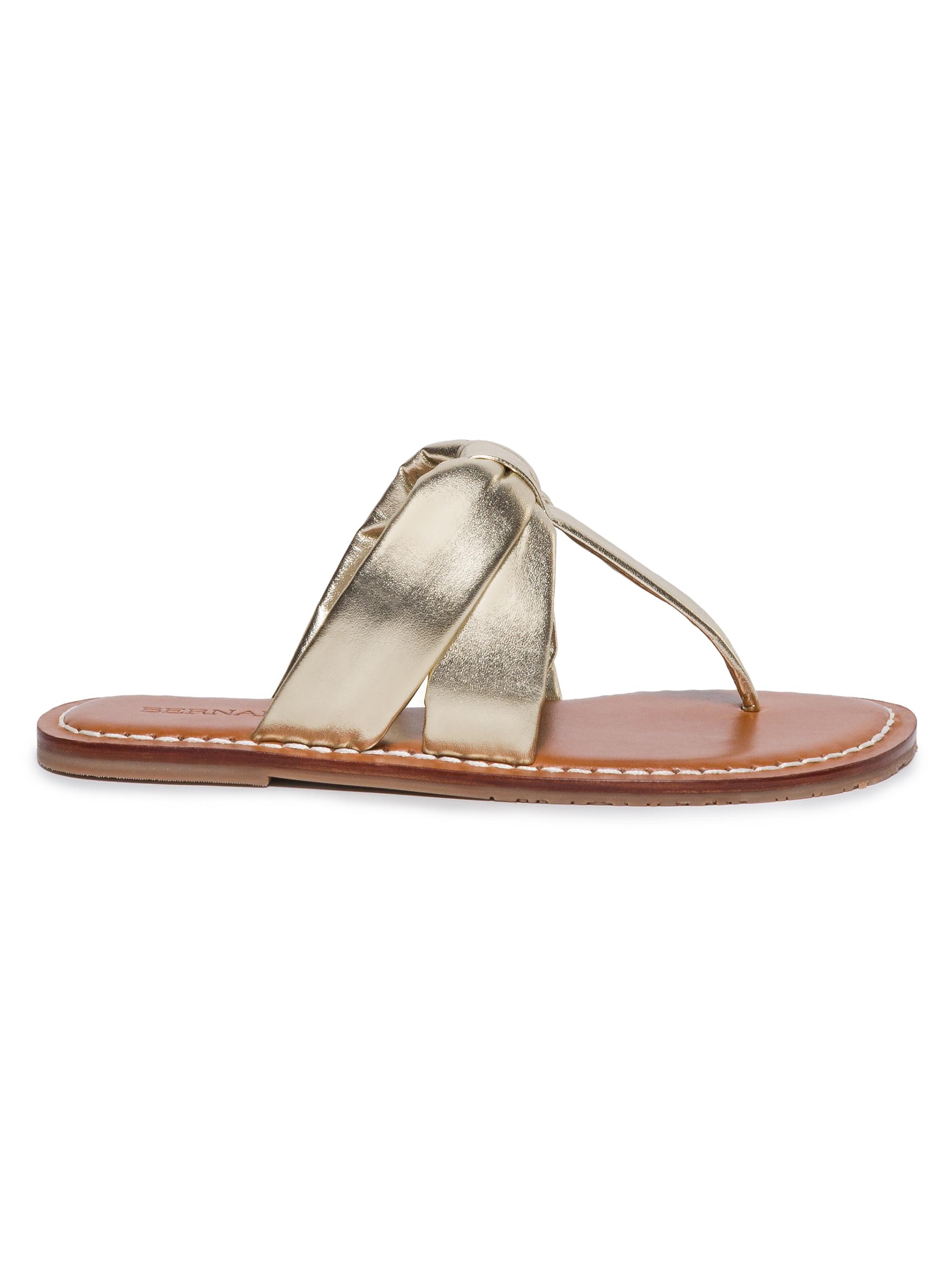 Bernardo Women's Margaret Metallic Leather Thong Sandals - Champagne