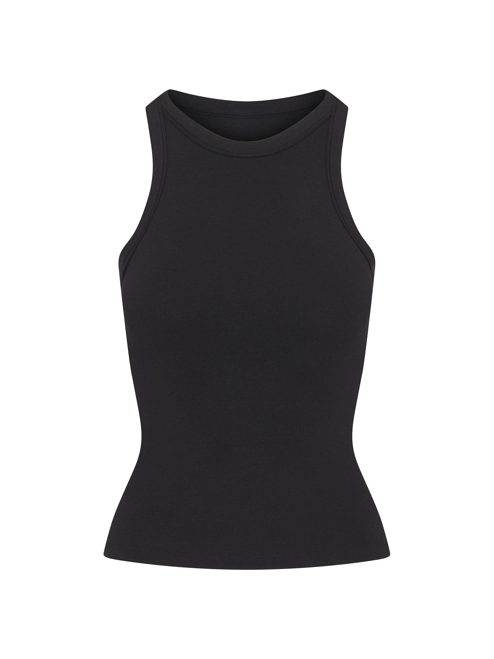 SKIMS Women's Cotton Jersey Crew Neck Tank - Soot
