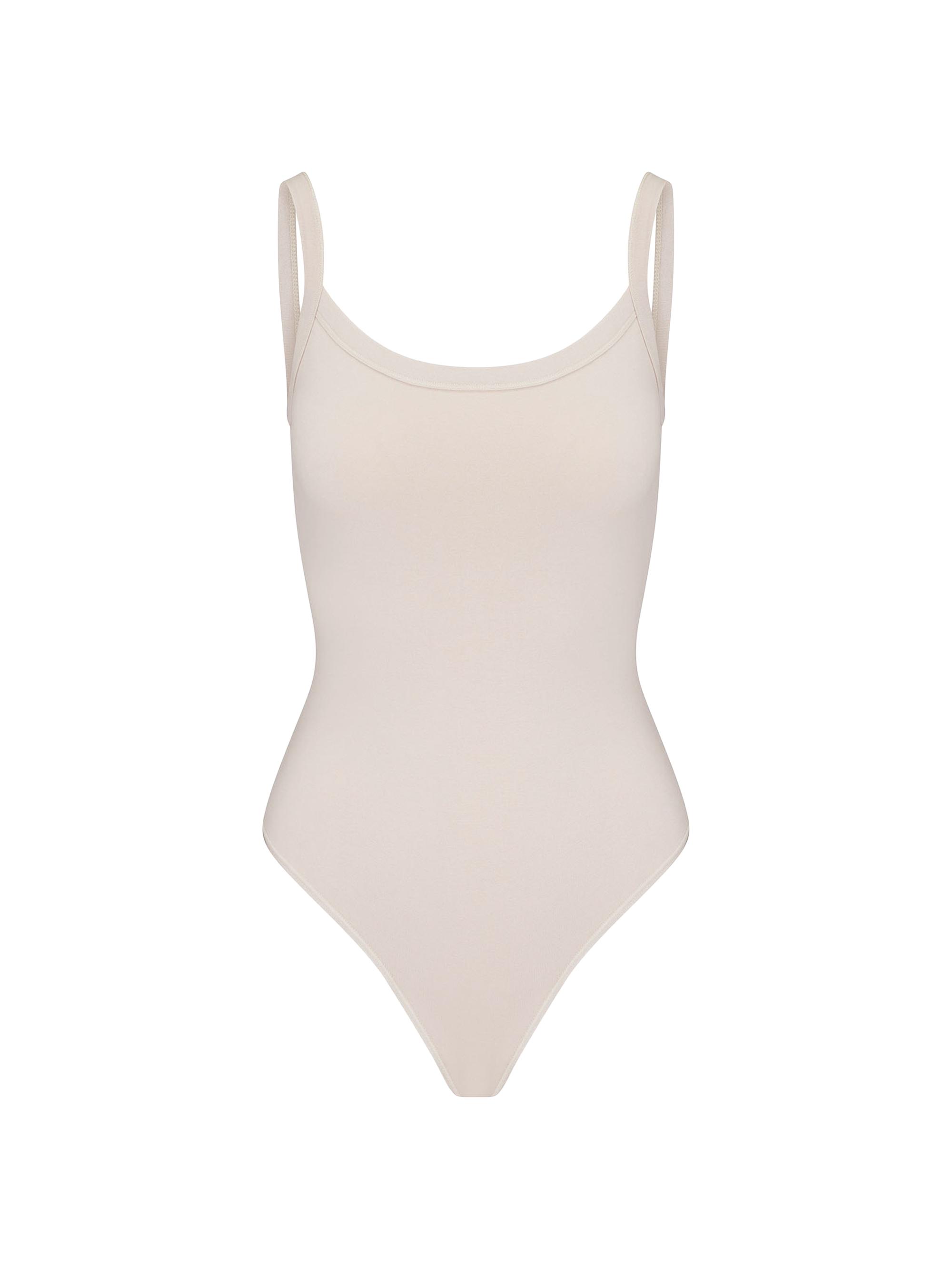 SKIMS Women's Cotton Jersey Scoop Neck Bodysuit - Stone