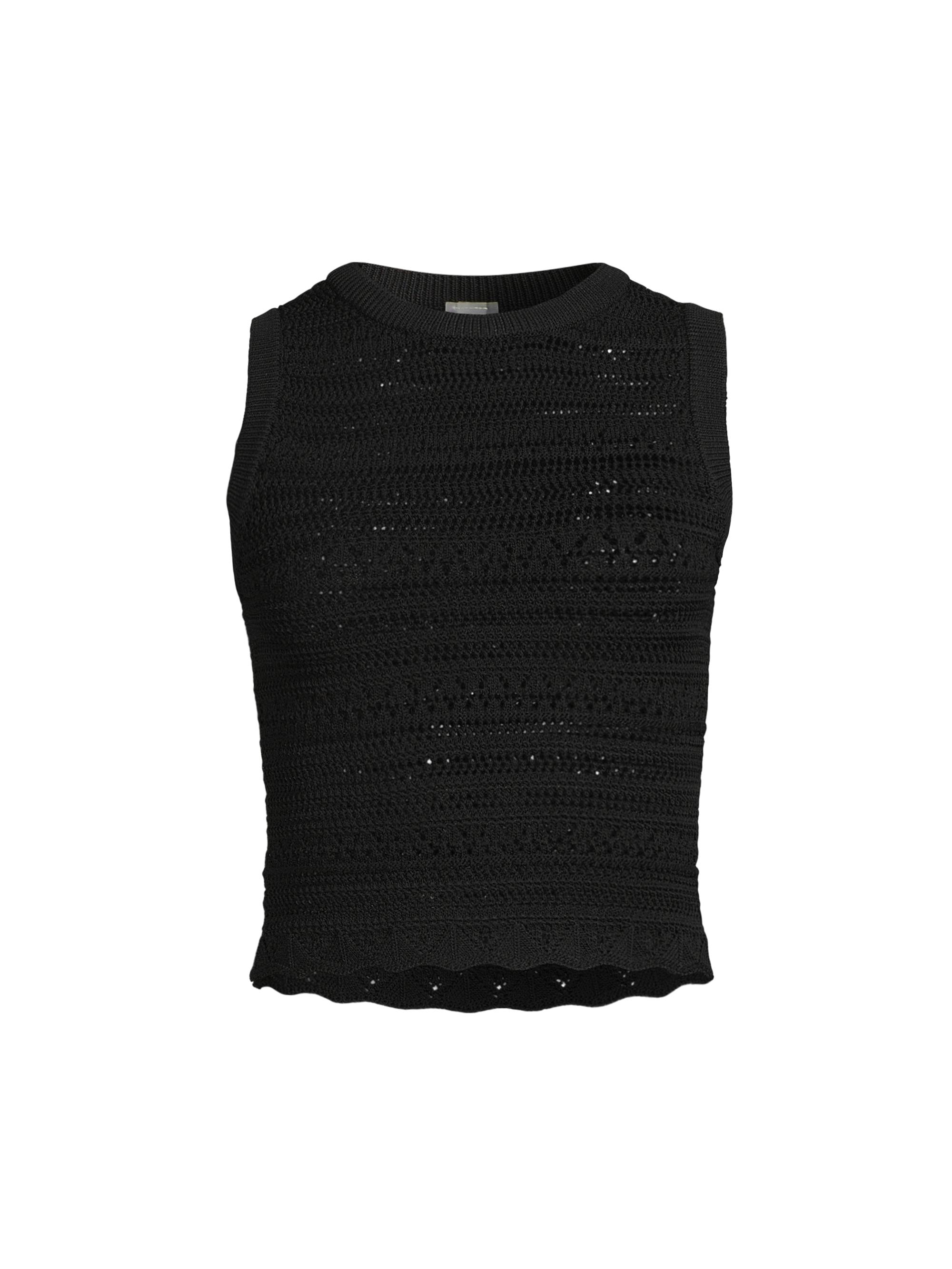 PQ Women's Festival Crochet Shell Tank Top - Black