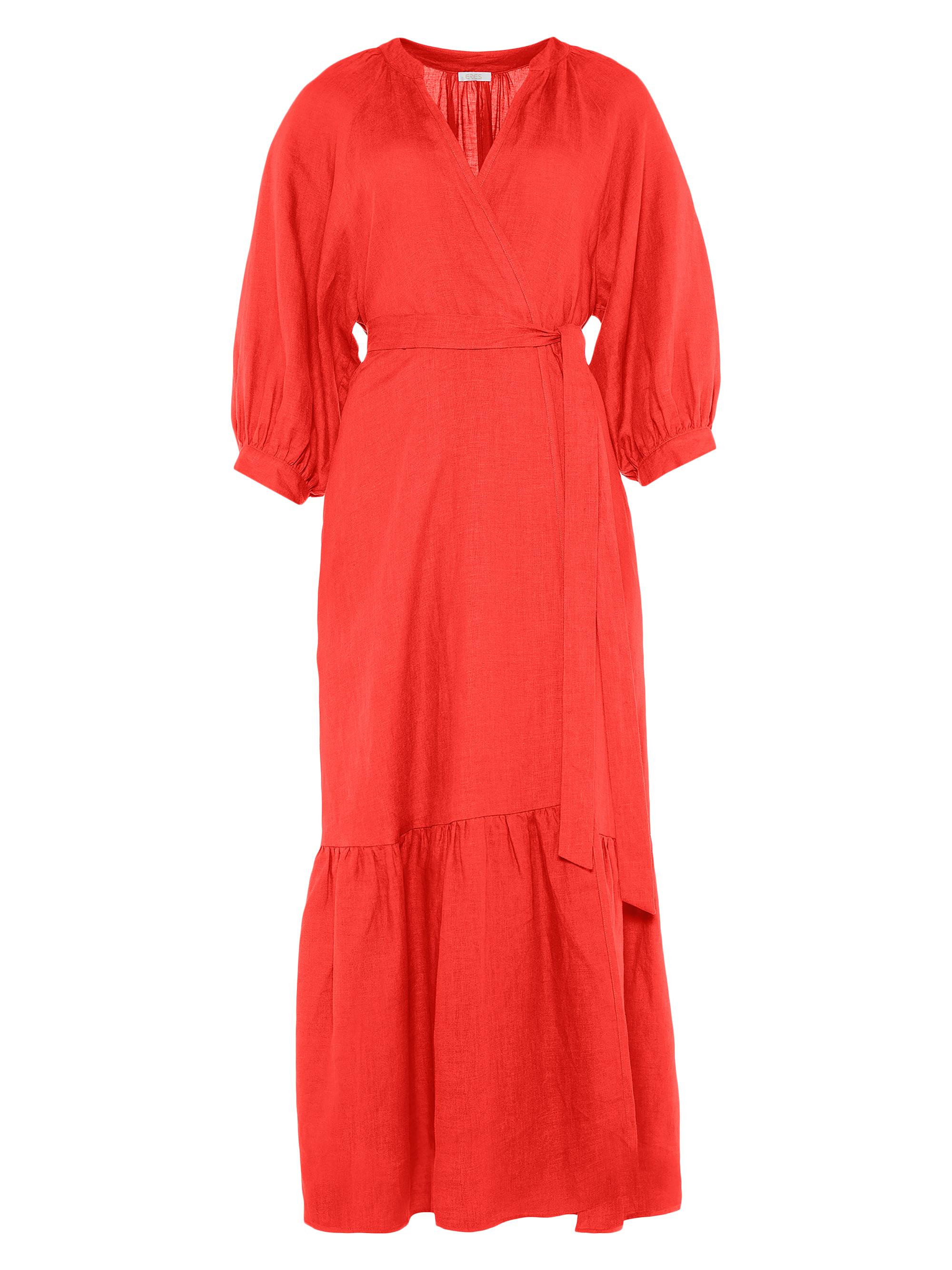 ERES Women's Joie Linen Tie-Waist Maxi Dress - Ecarlate