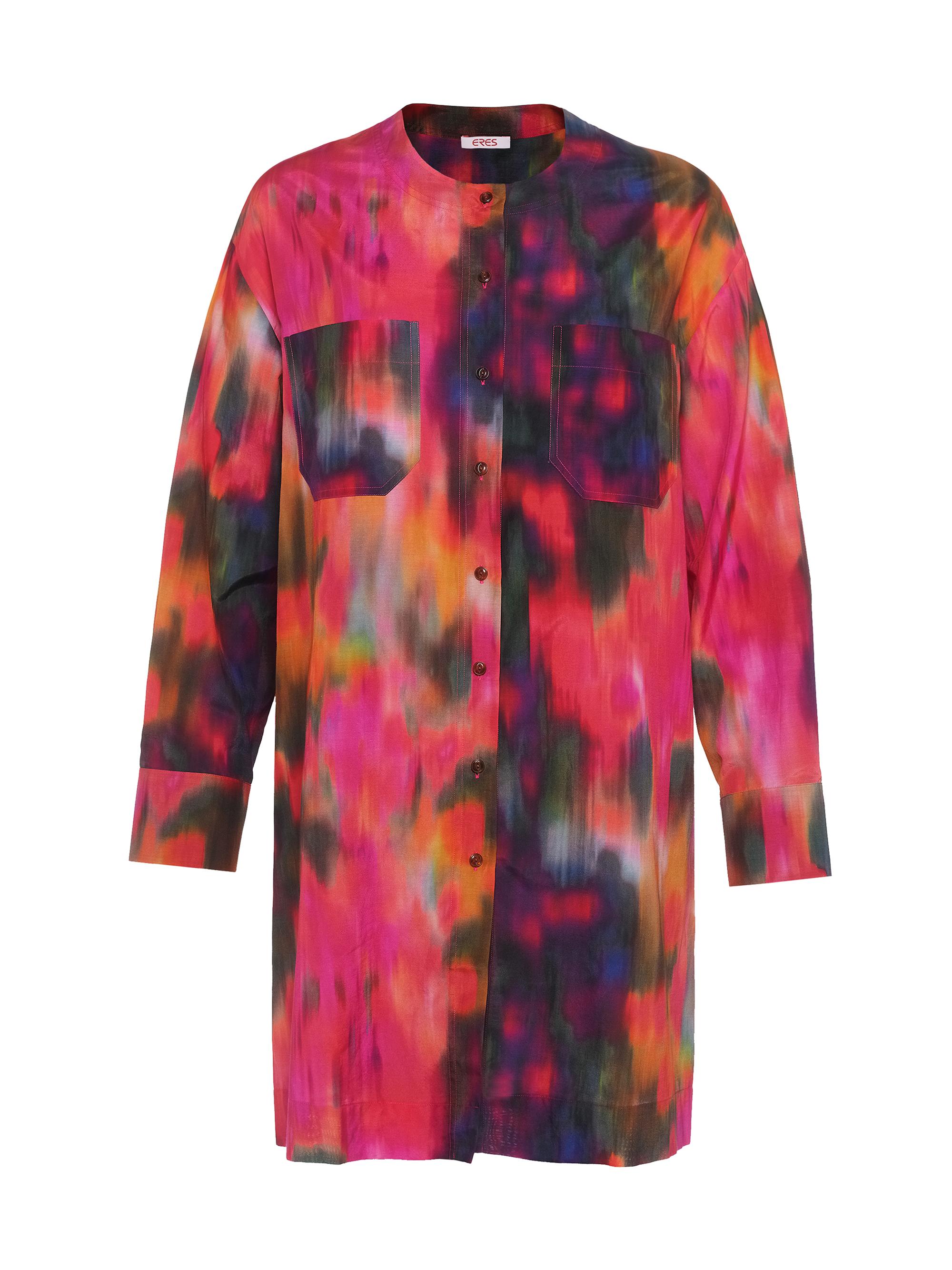 ERES Women's Galaxie Abstract Cotton-Silk Belted Shirt Minidress - Imprime Boreale