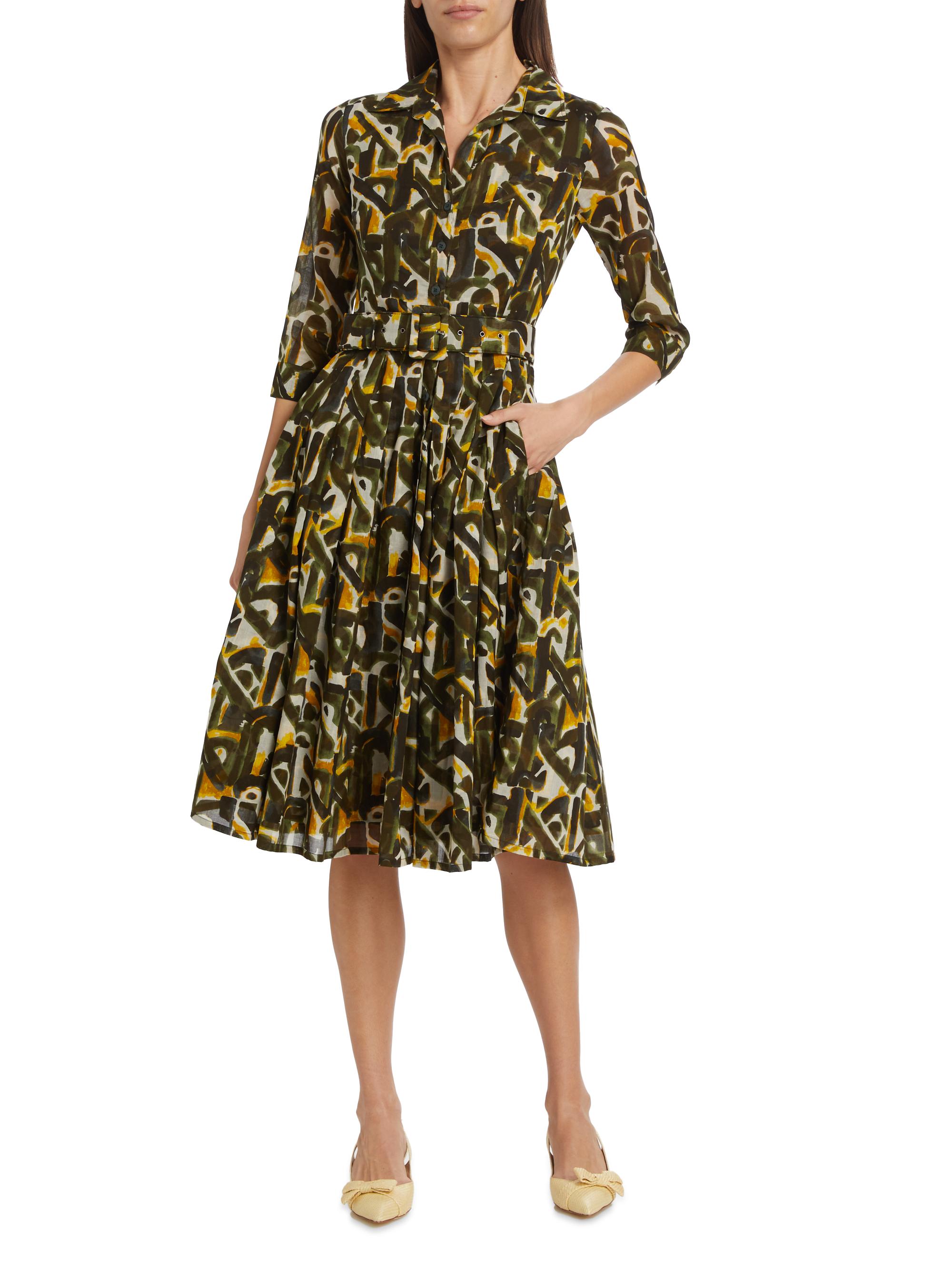 Samantha Sung Women's Audrey Dot Cotton Shirtdress - Abstact Mother Well