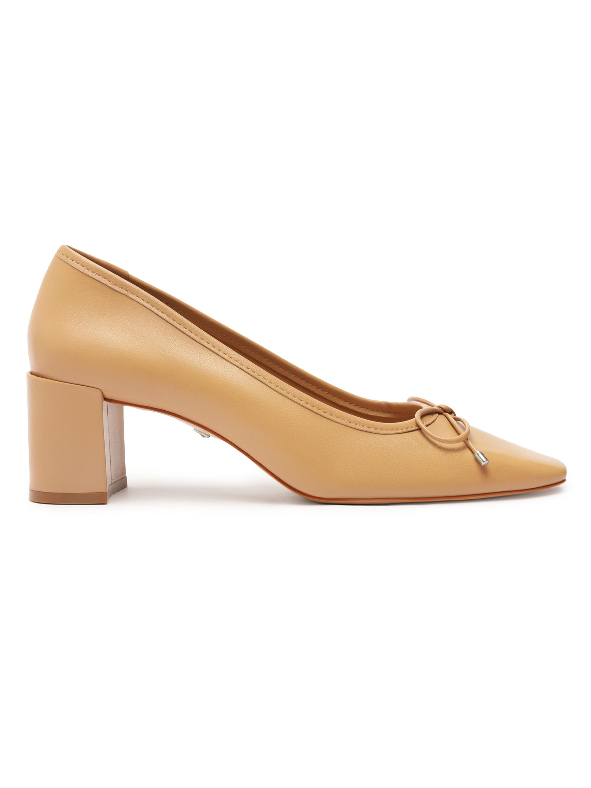 Schutz Women's Arissa Leather Block-Heel Pumps - Honey Beige