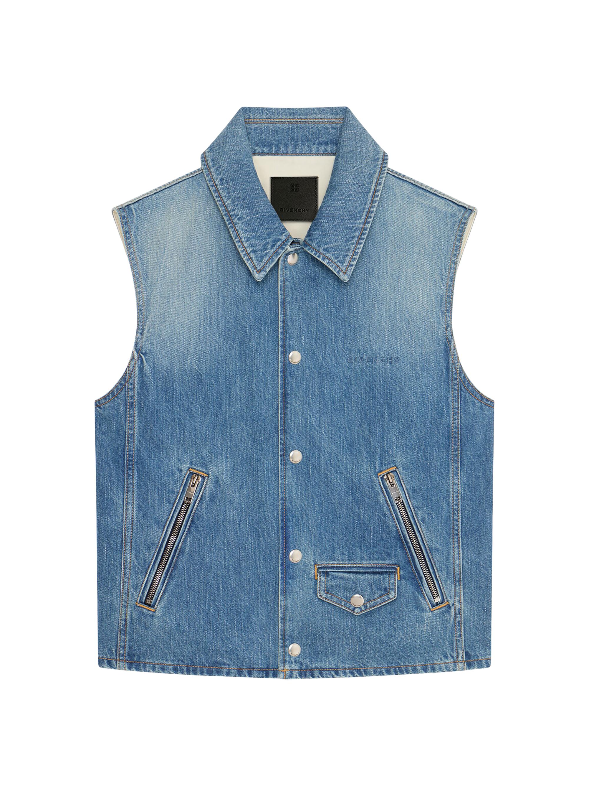 Givenchy Men's Sleeveless Jacket in Denim Blue