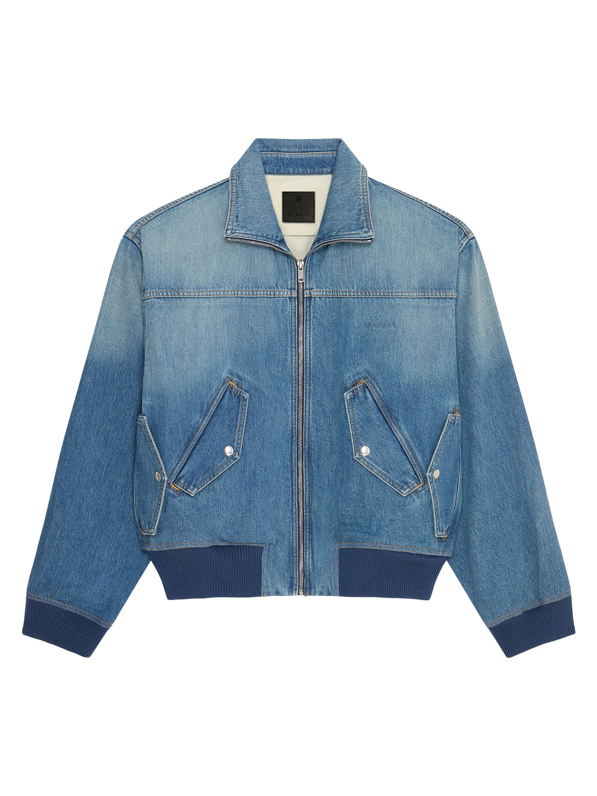 Givenchy Men's Bomber Jacket in Denim - Medium Blue