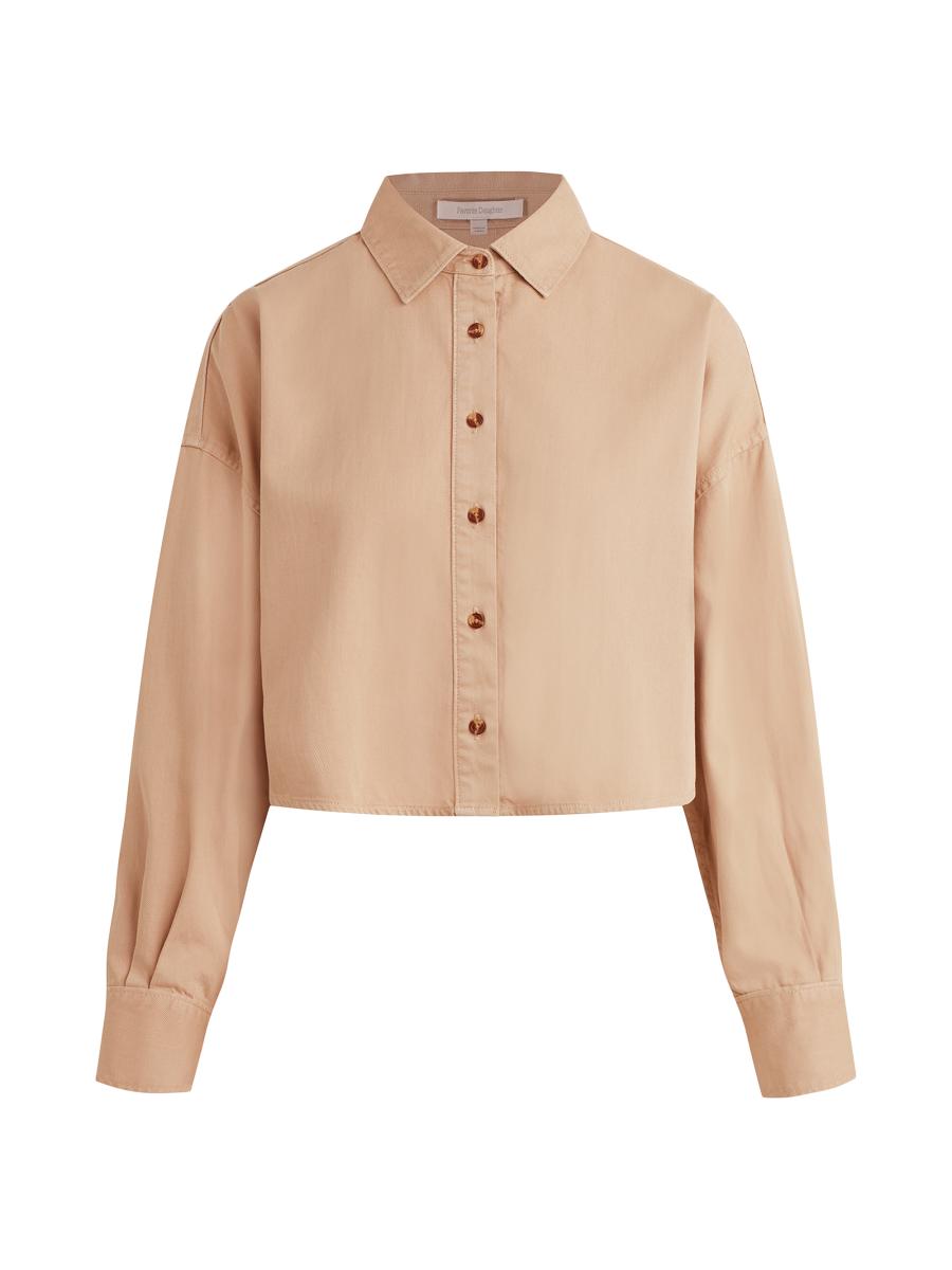 EVERYDAY I LIKE. Cropped BDシャツ　サックス Favorite Daughter The Ex-Boyfriend Crop Shirt | Saks Fifth