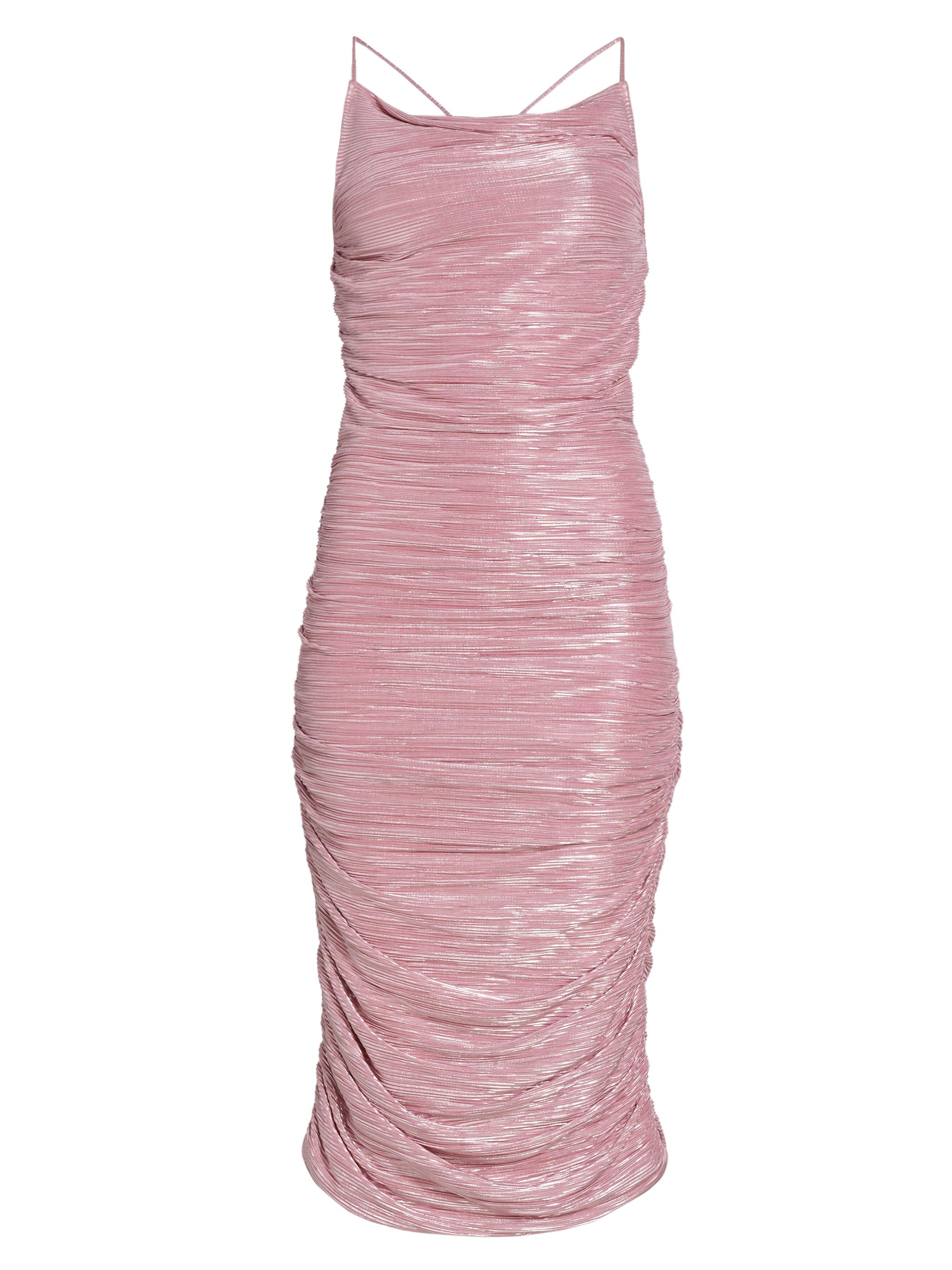 Sabina Musáyev Women's Mayra Metallic Lace-Up Midi-Dress - Dusty Rose