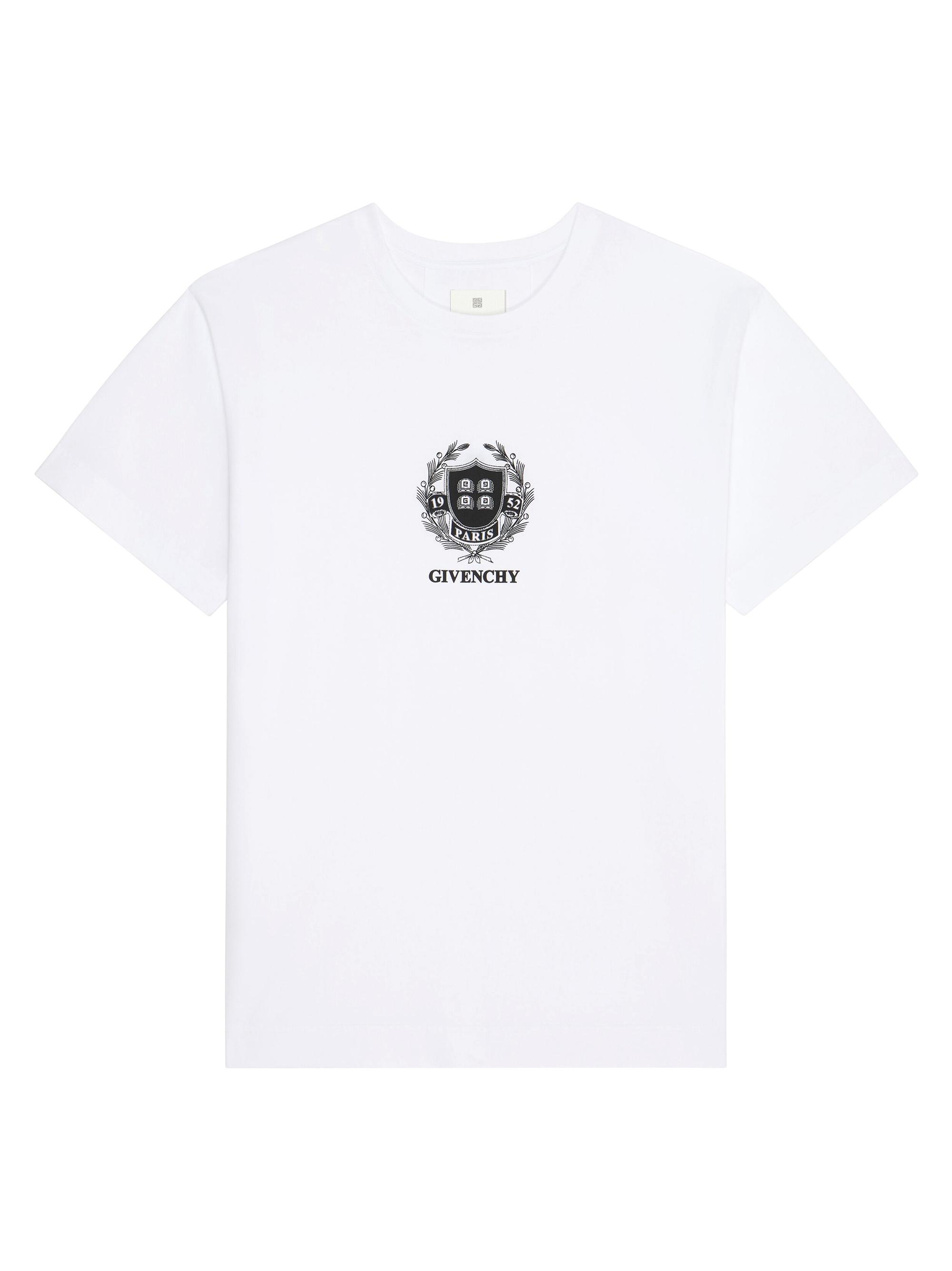 Givenchy Men's Crest T-Shirt in Cotton - White