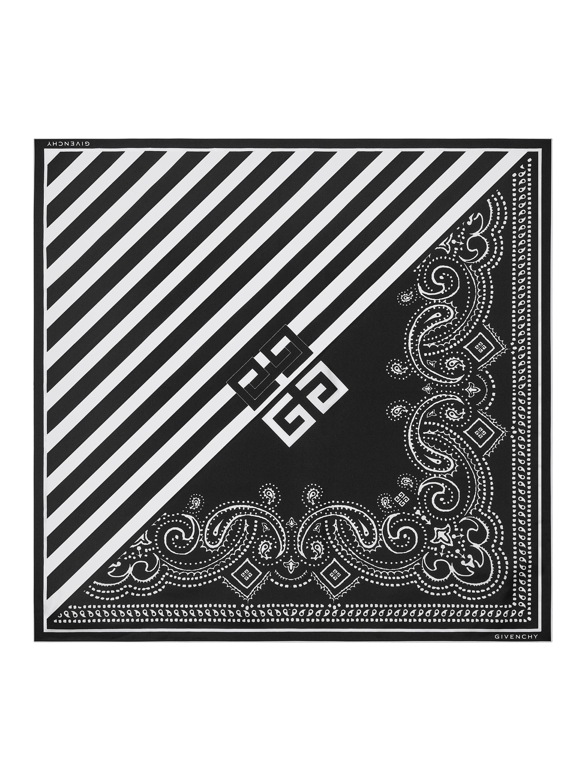 Givenchy Women's Bi-Pattern Square Scarf in Silk - Black