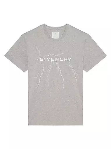 Oversized T-shirt in Cotton with Reflective Artwork