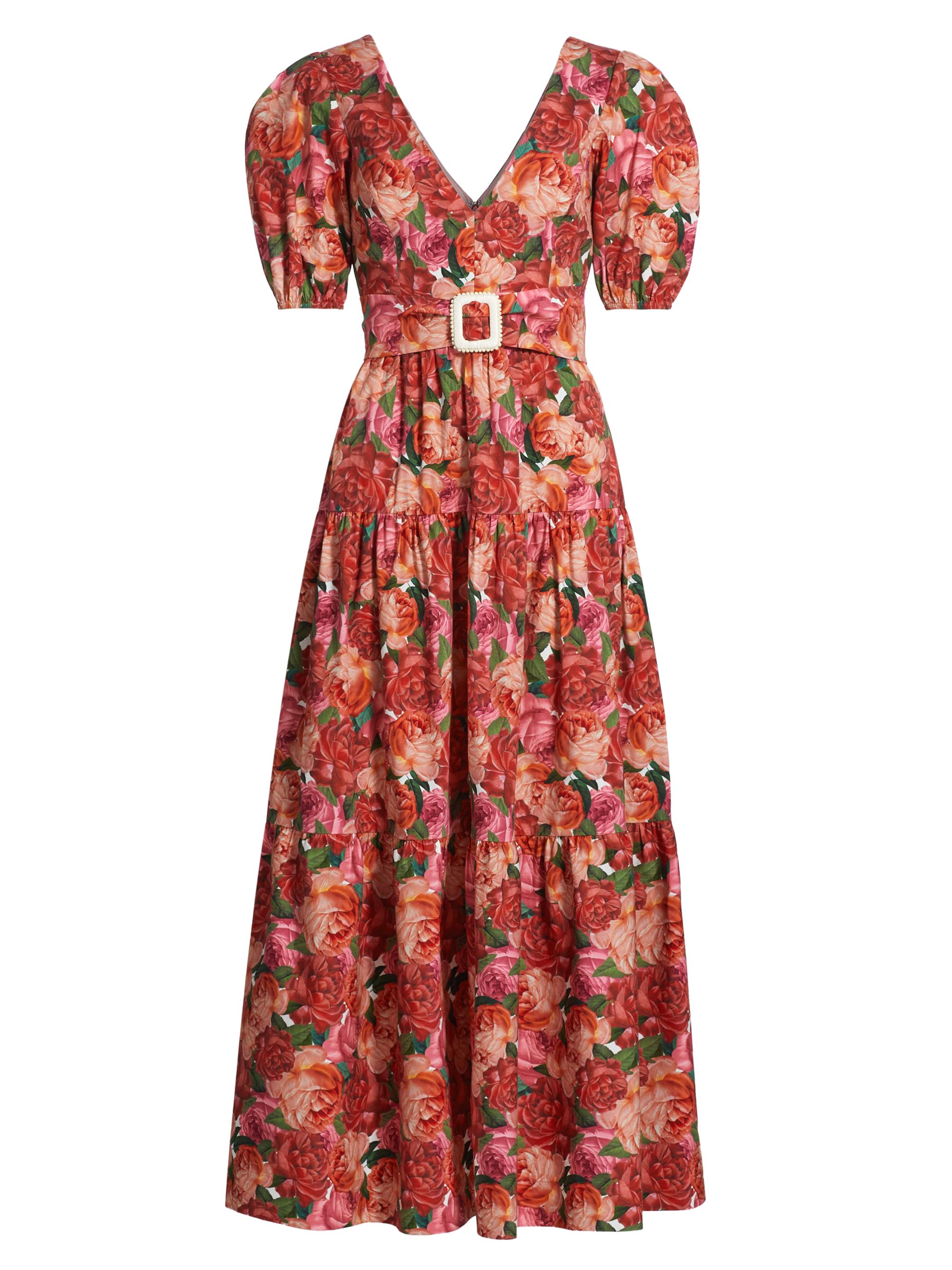 Sachin & Babi Women's Carina Belted Floral Cotton Maxi Dress - Mazzolino Rosa