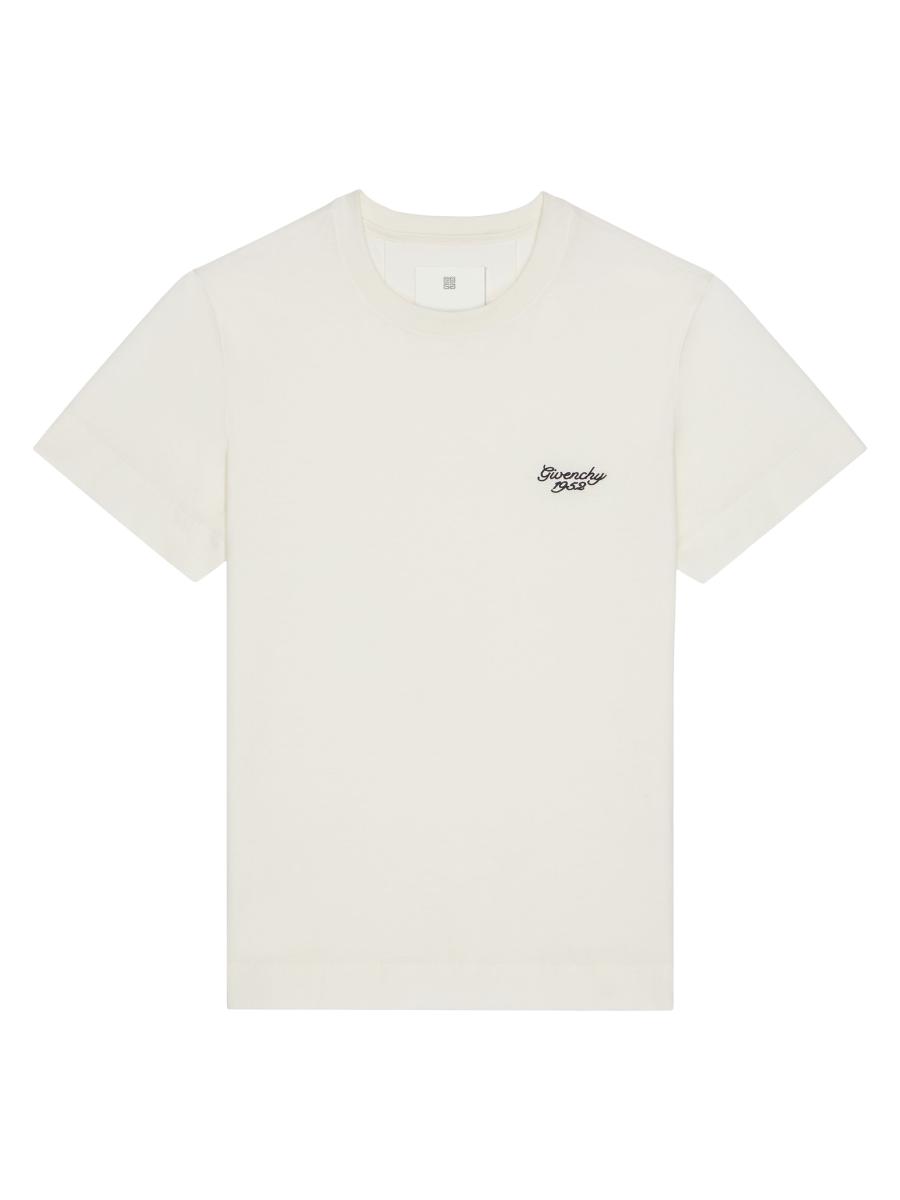 Tシャツ・カットソー Givenchy Slim Fit White Cotton T-Shirt Givenchy Men's Slim Basic Logo T-Shirt - Bergdorf Goodman