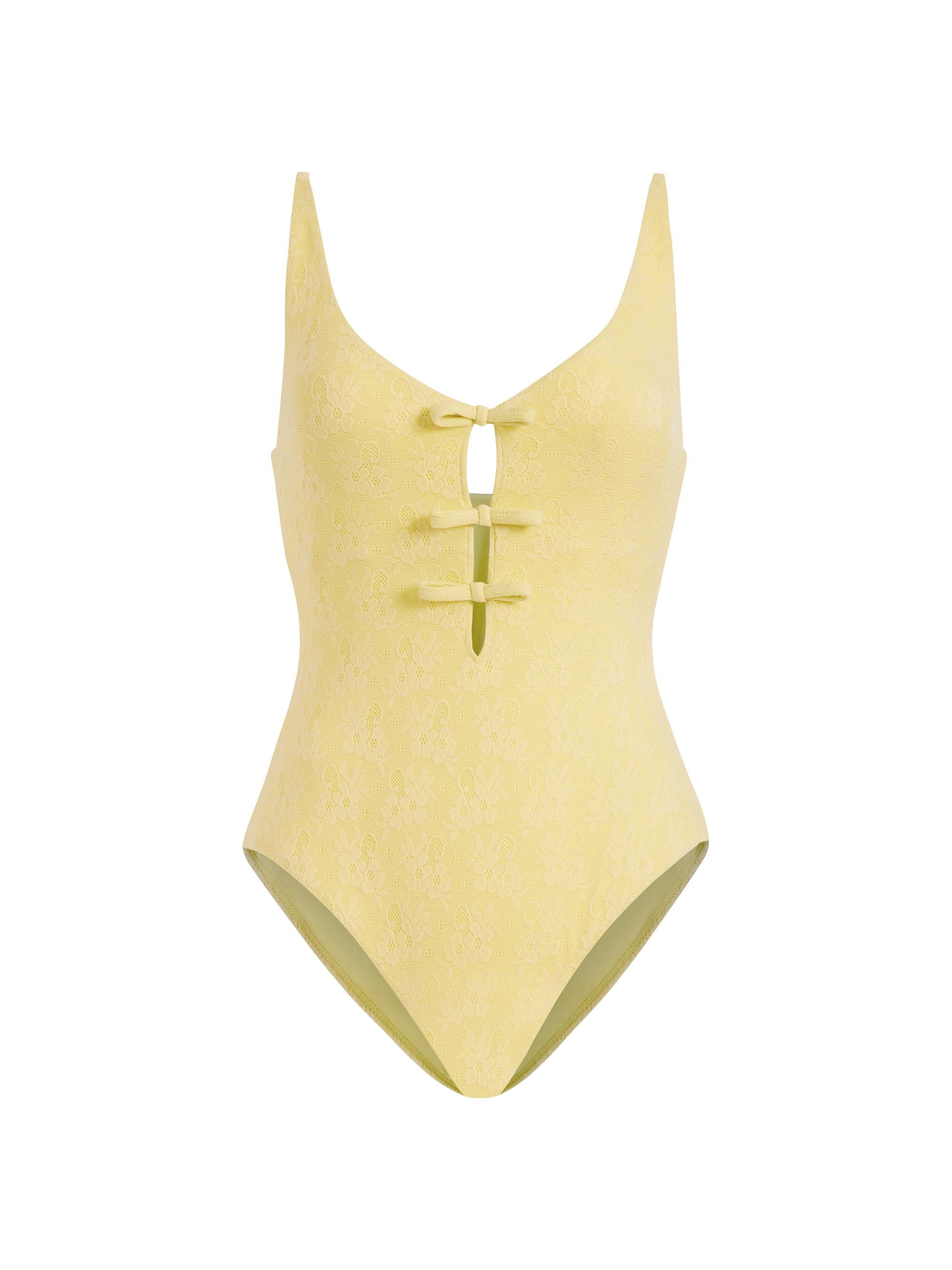 Andie Swim Women's The Mana Floral Lace One-Piece Swimsuit - Limeade