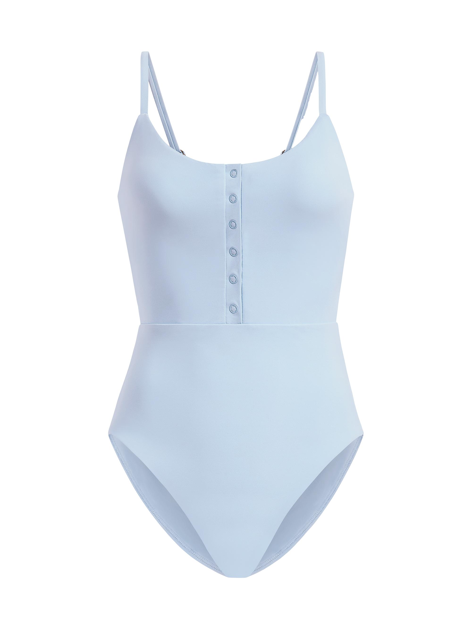 Andie Swim Women's The Snap Henley One-Piece Swimsuit - Hydrangea