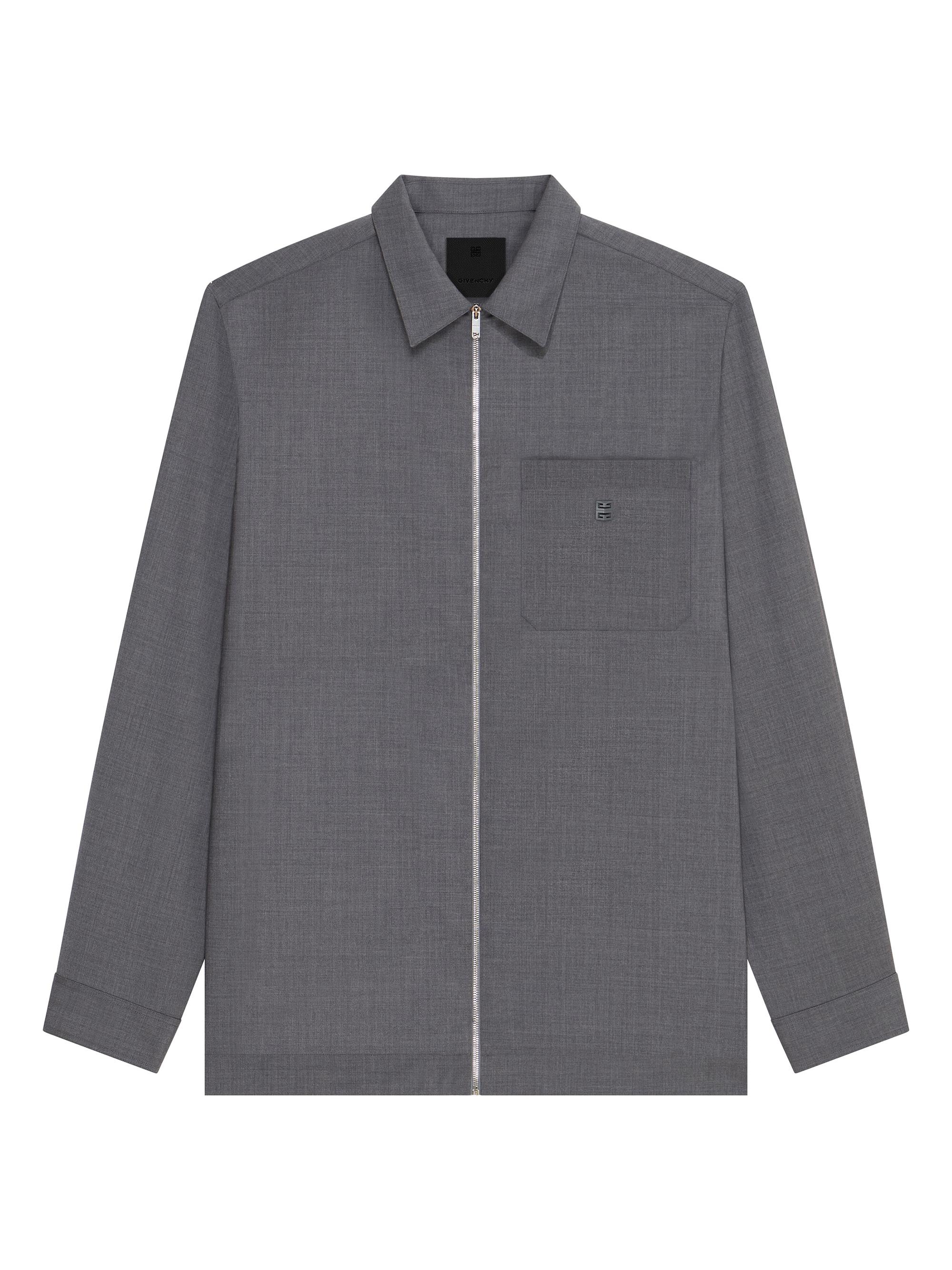 Givenchy Men's Zipped Shirt in Wool - Medium Grey