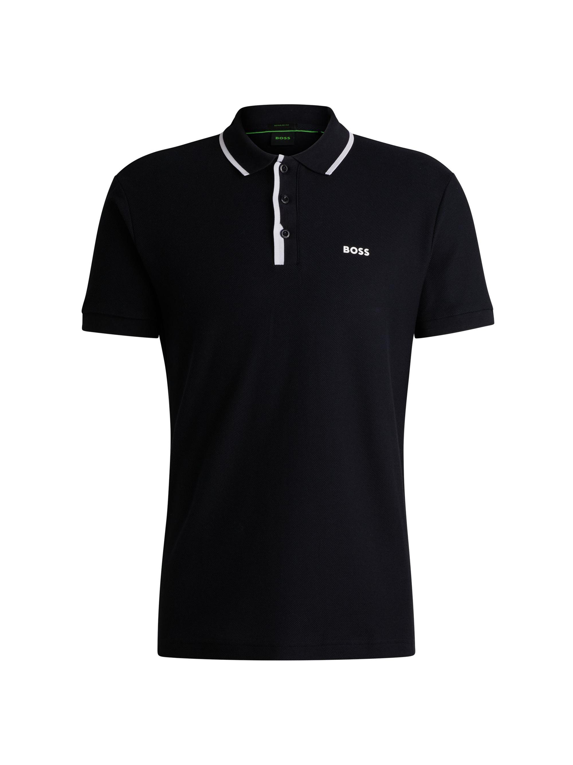 BOSS Men's Honeycomb-Cotton Polo T-Shirt - Dark Blue
