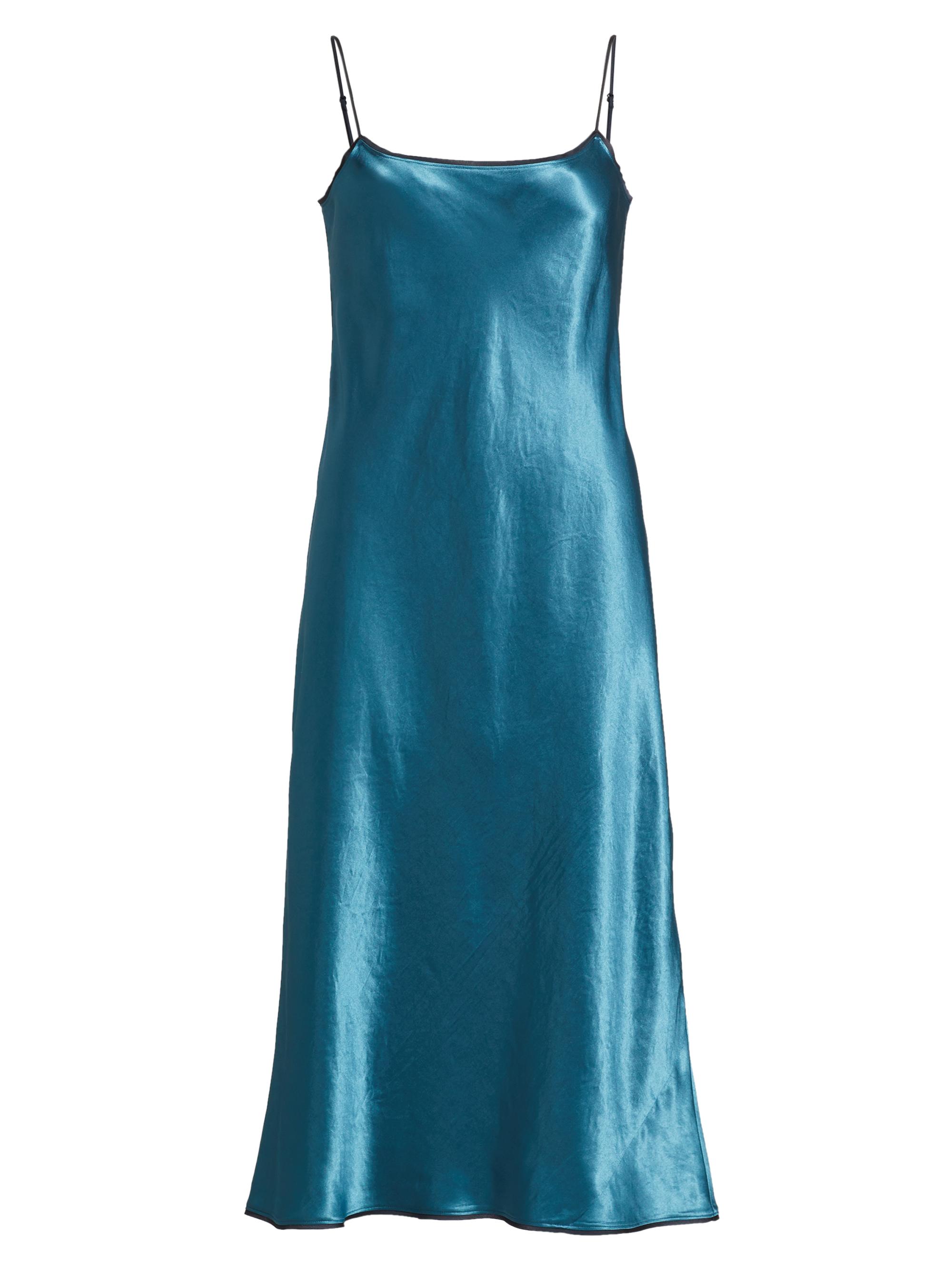 Vince Women's Satin Slip Midi-Dress - Blue Waltz Deep Lake