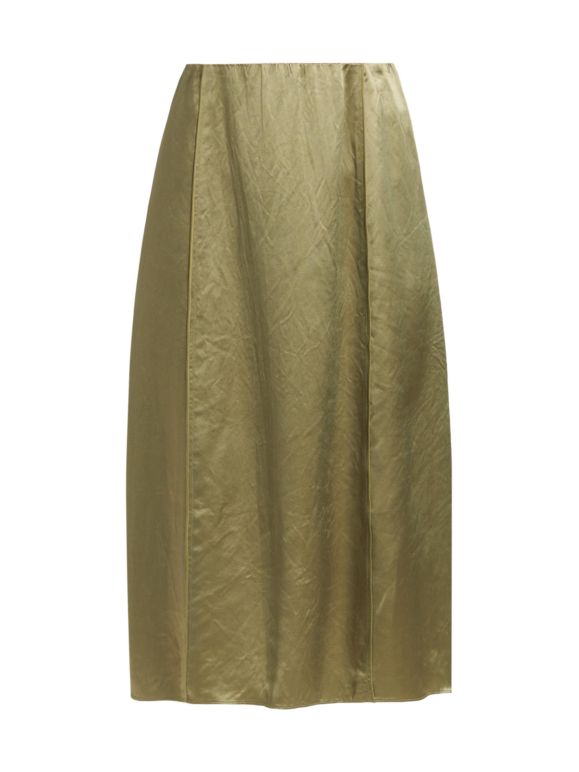 Vince Women's Satin Paneled Midi-Skirt - Earthly