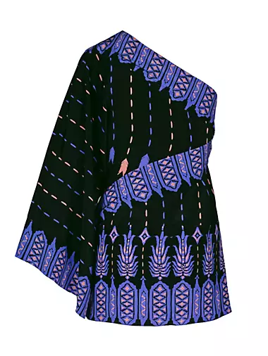 Anouk Black Canyon Asymmetric Silk Minidress