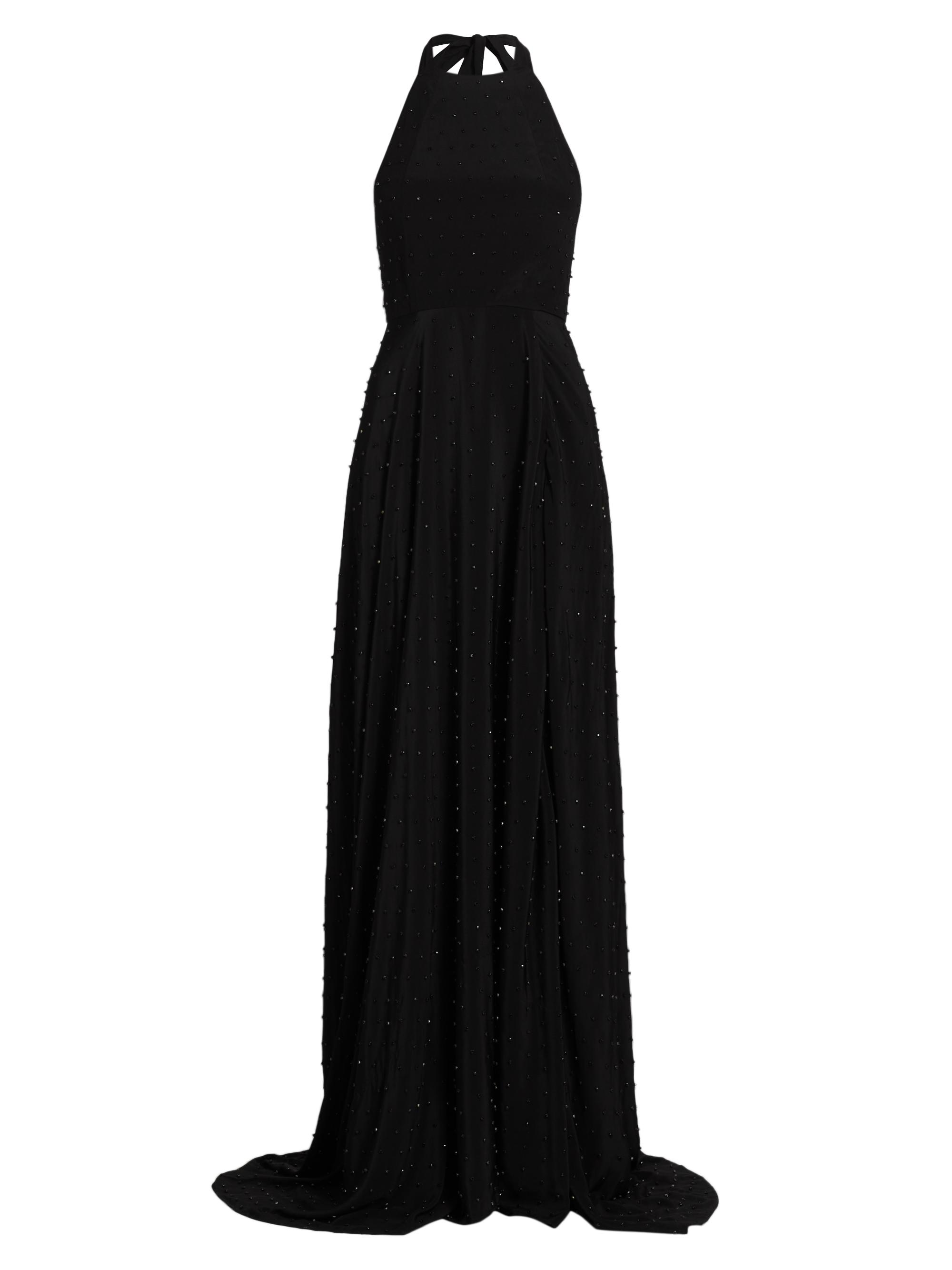 Azeeza Women's Rosa Sequined Silk Sleeveless Gown - Black Black Embellished