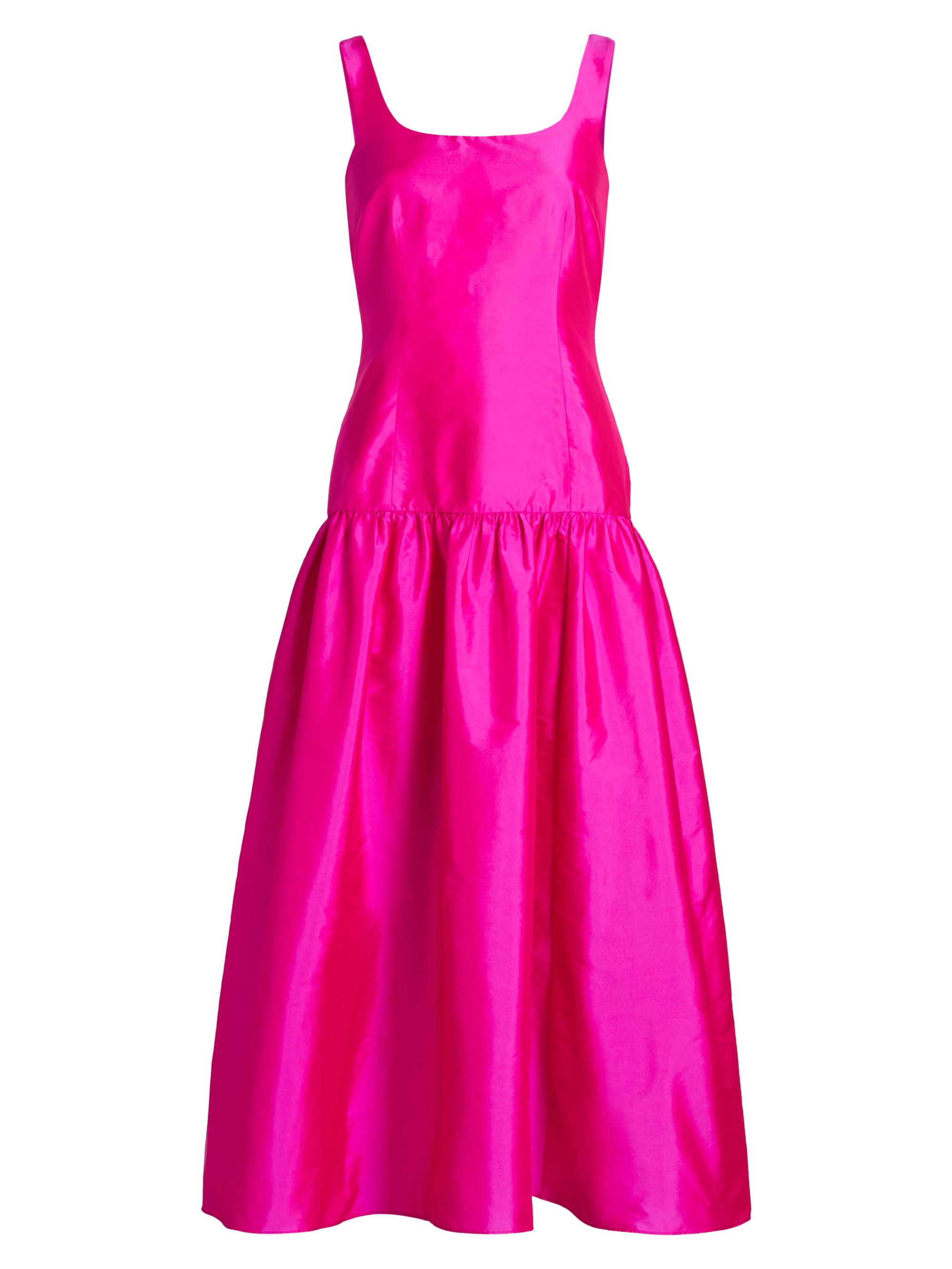 Azeeza Women's Usha Taffeta Midi-Dress - Magenta