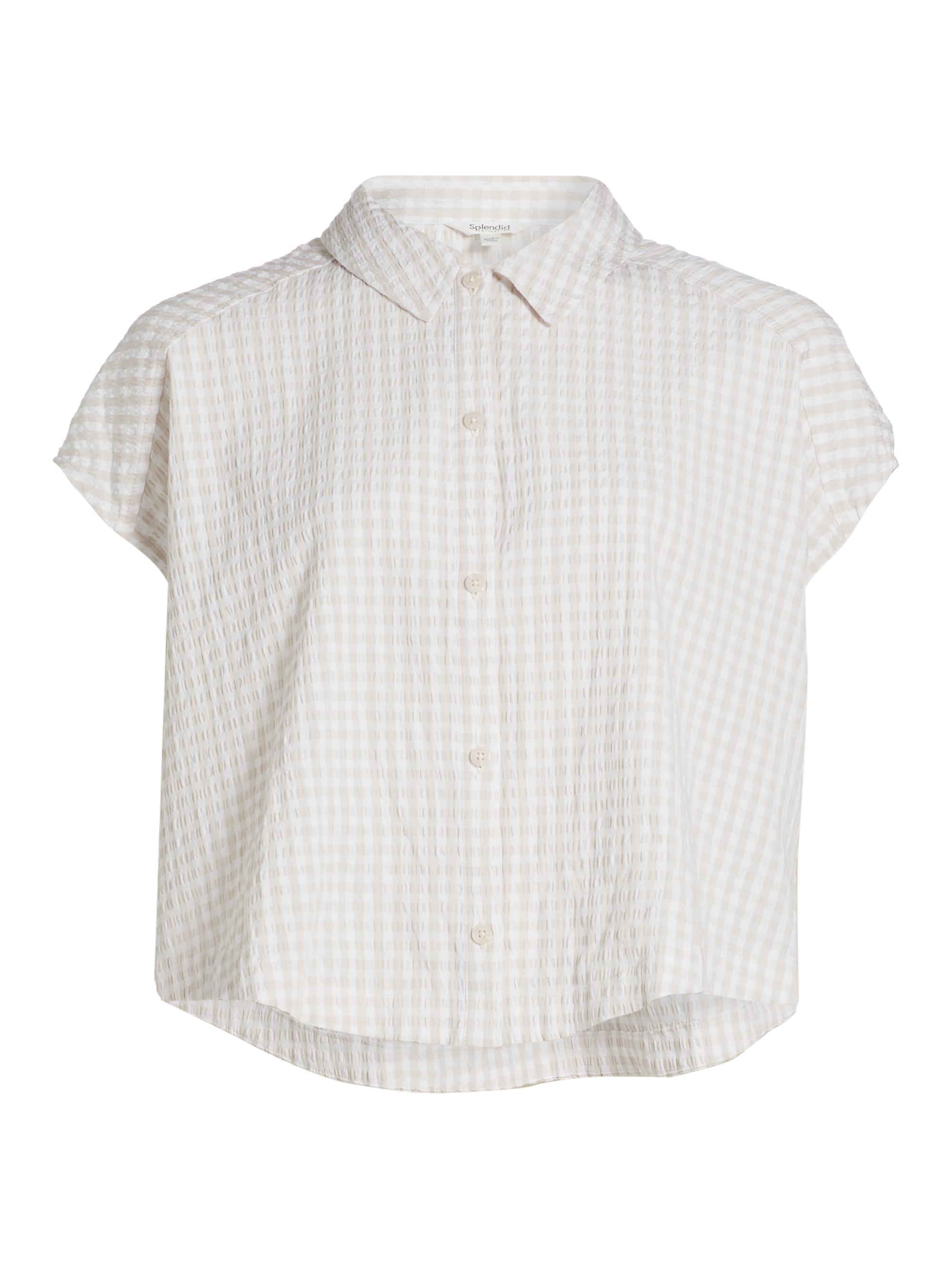 Splendid Women's Gabrielle Gingham Cotton-Blend Top - White Sand