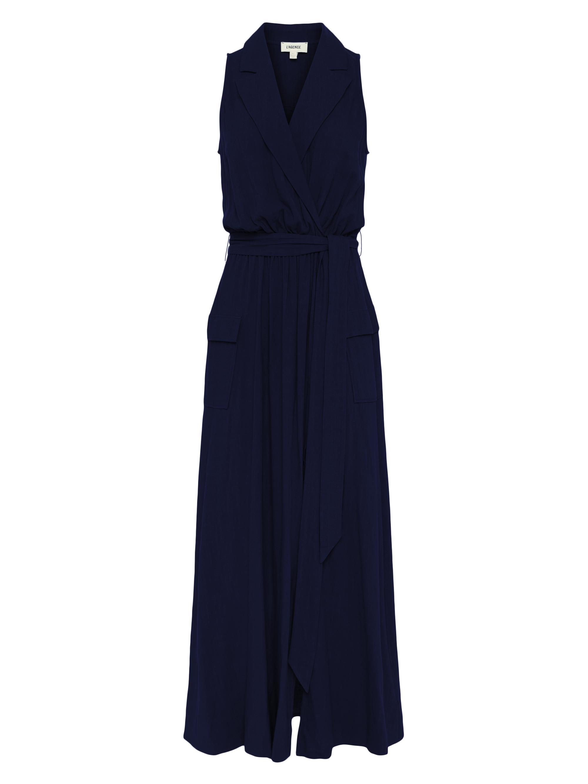 L'AGENCE Women's Mayer Military Maxi Wrap Dress - Midnight
