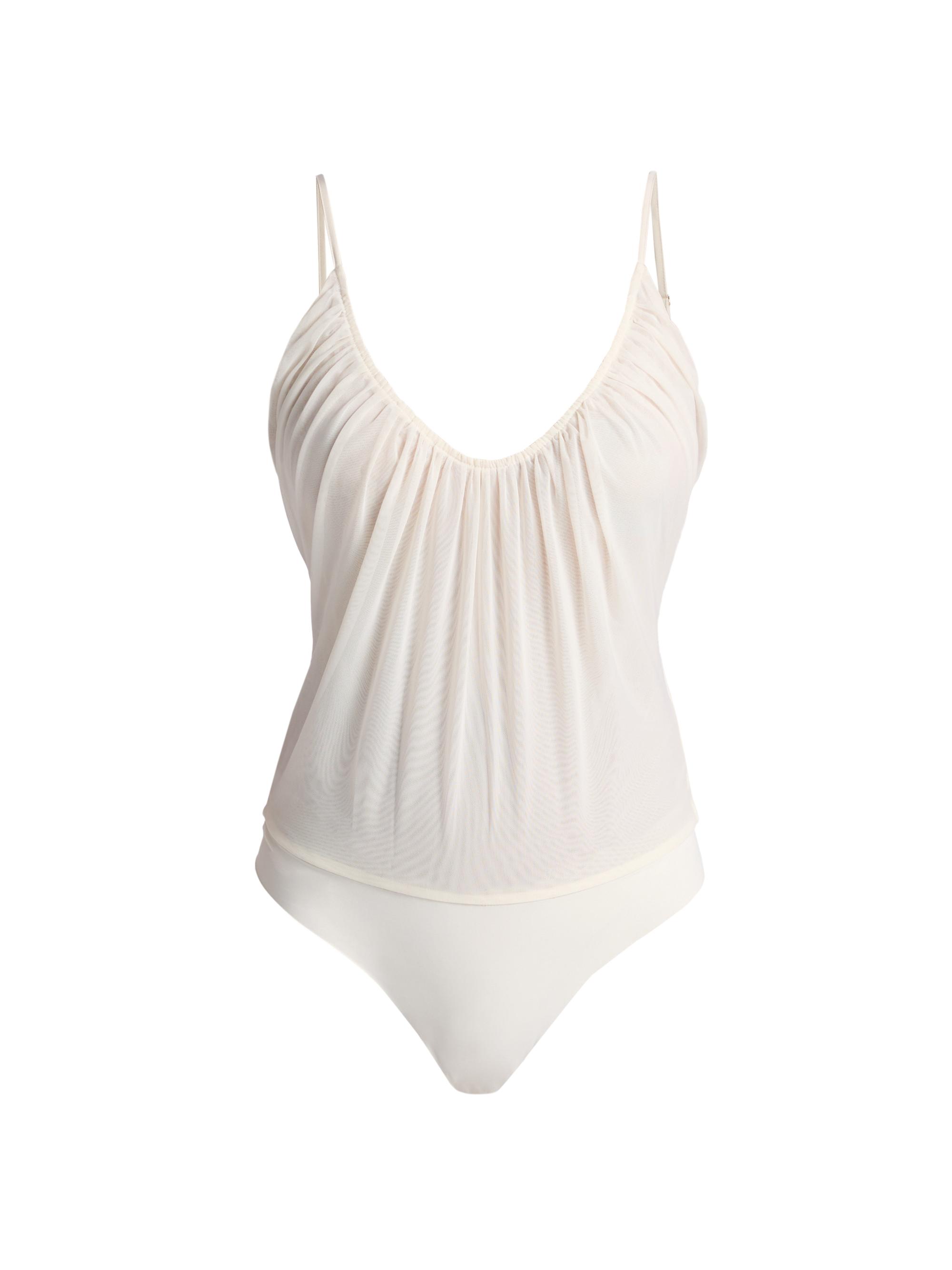 L'AGENCE Women's Gelina Rusched Bodysuit - Vintage White | Thumbnail 9