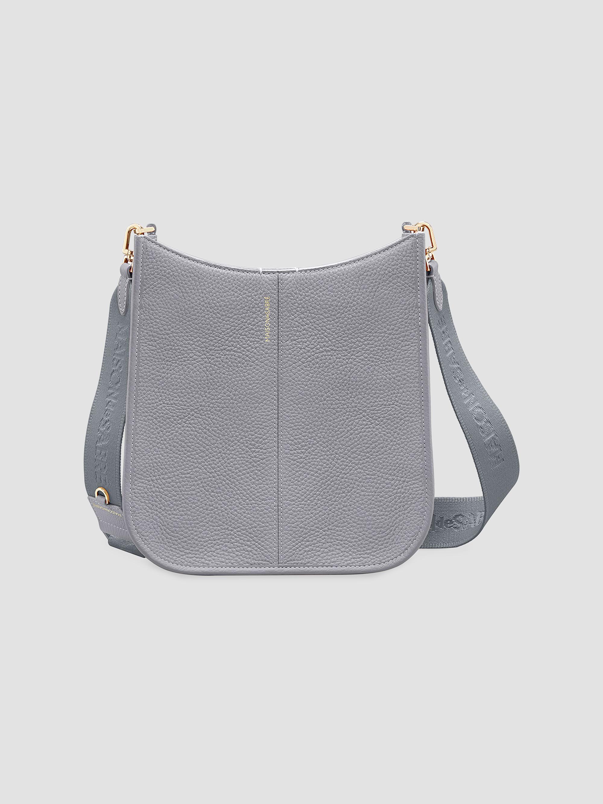 Maison de Sabre Women's Leather Saddle Bag - Dove Grey | Thumbnail 8