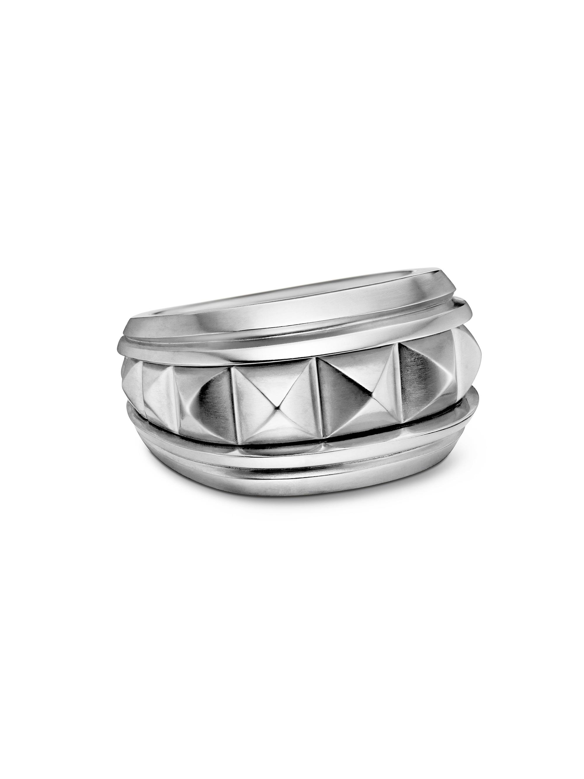 David Yurman Men's Pyramid Signet Ring in Sterling Silver, 16MM - Silver