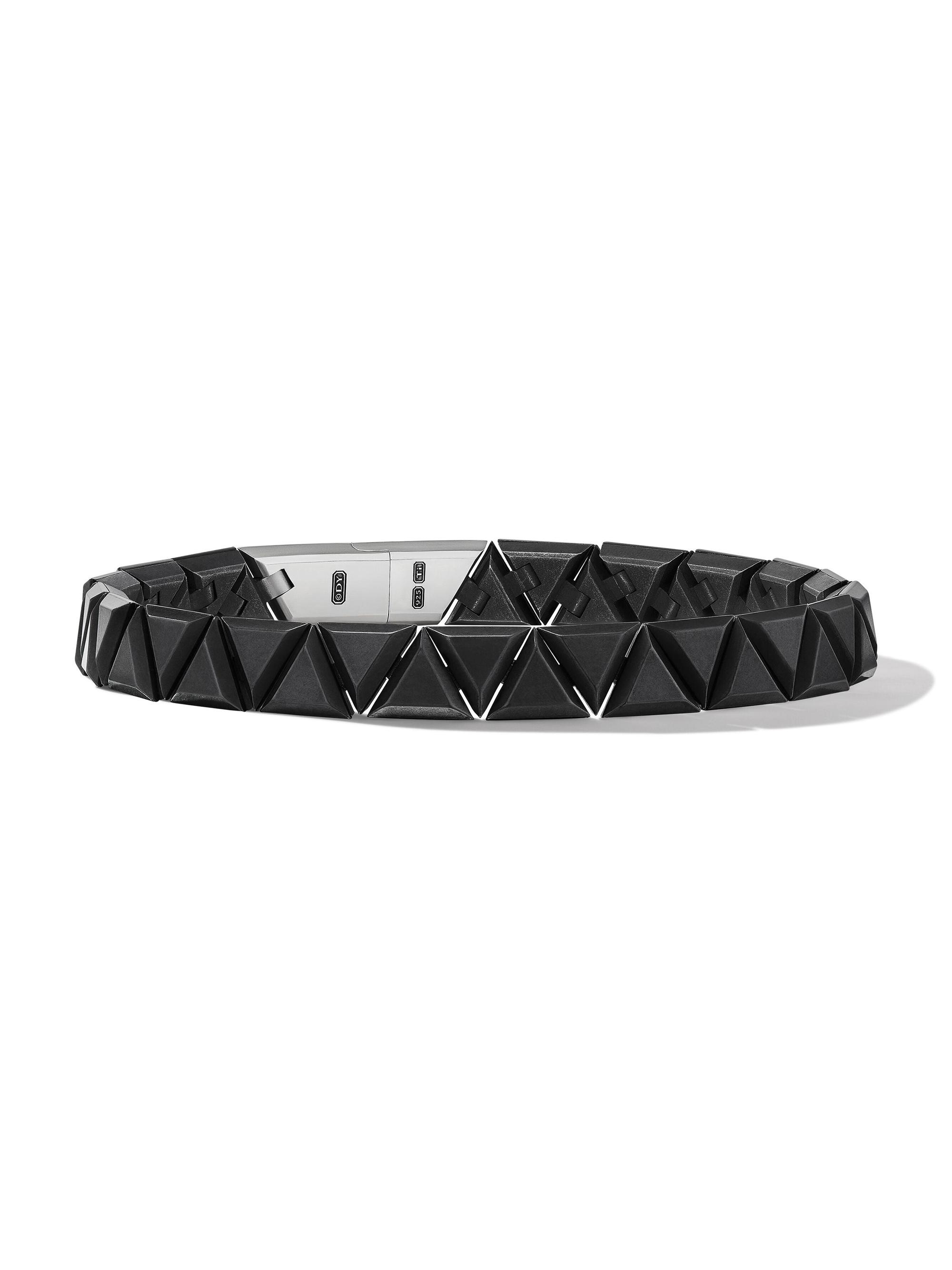 David Yurman Men's Faceted Link Triangle Bracelet - Black Silver