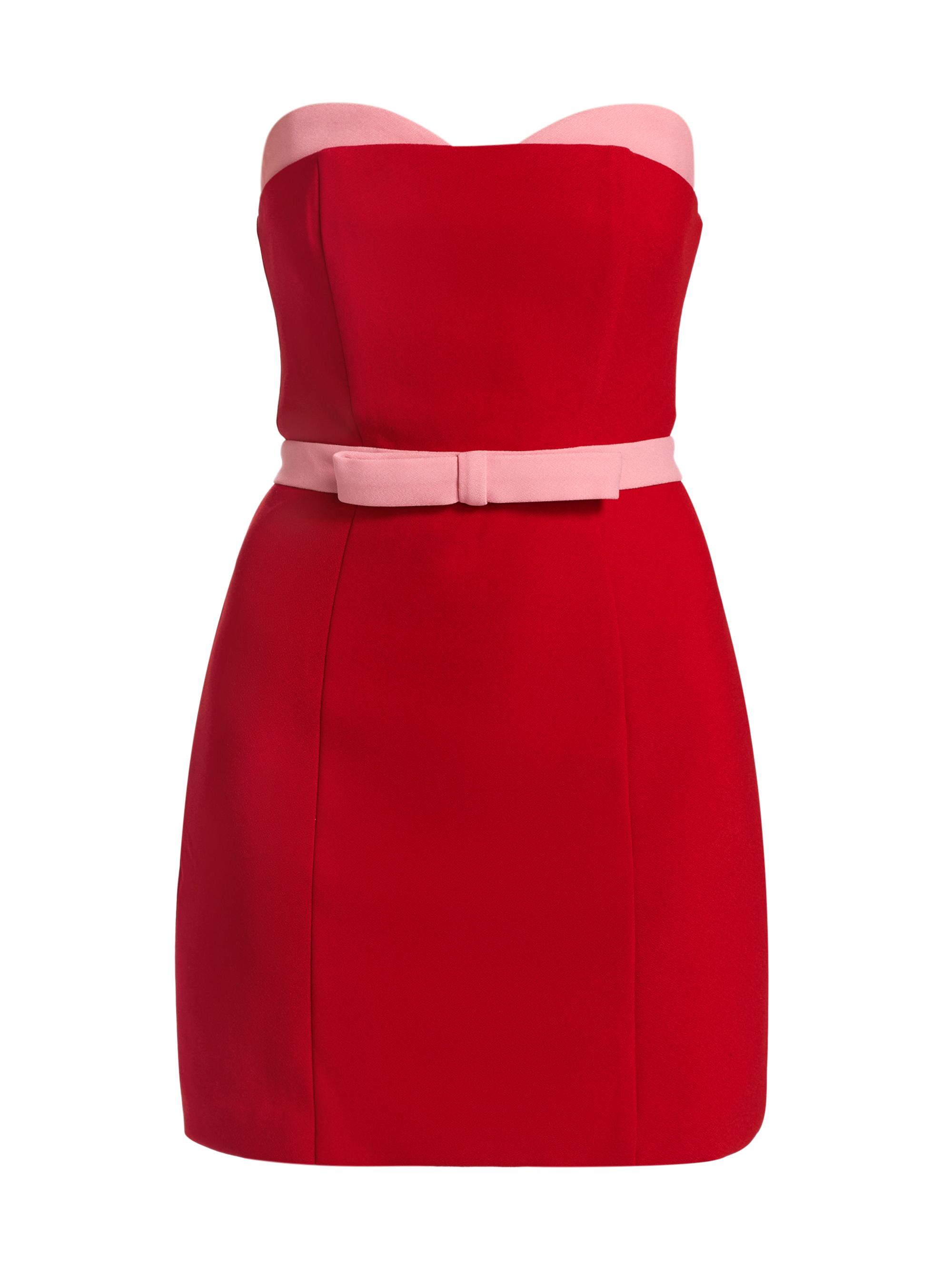 As It May Women's Ismeria Strapless Belted Minidress - Red Pink
