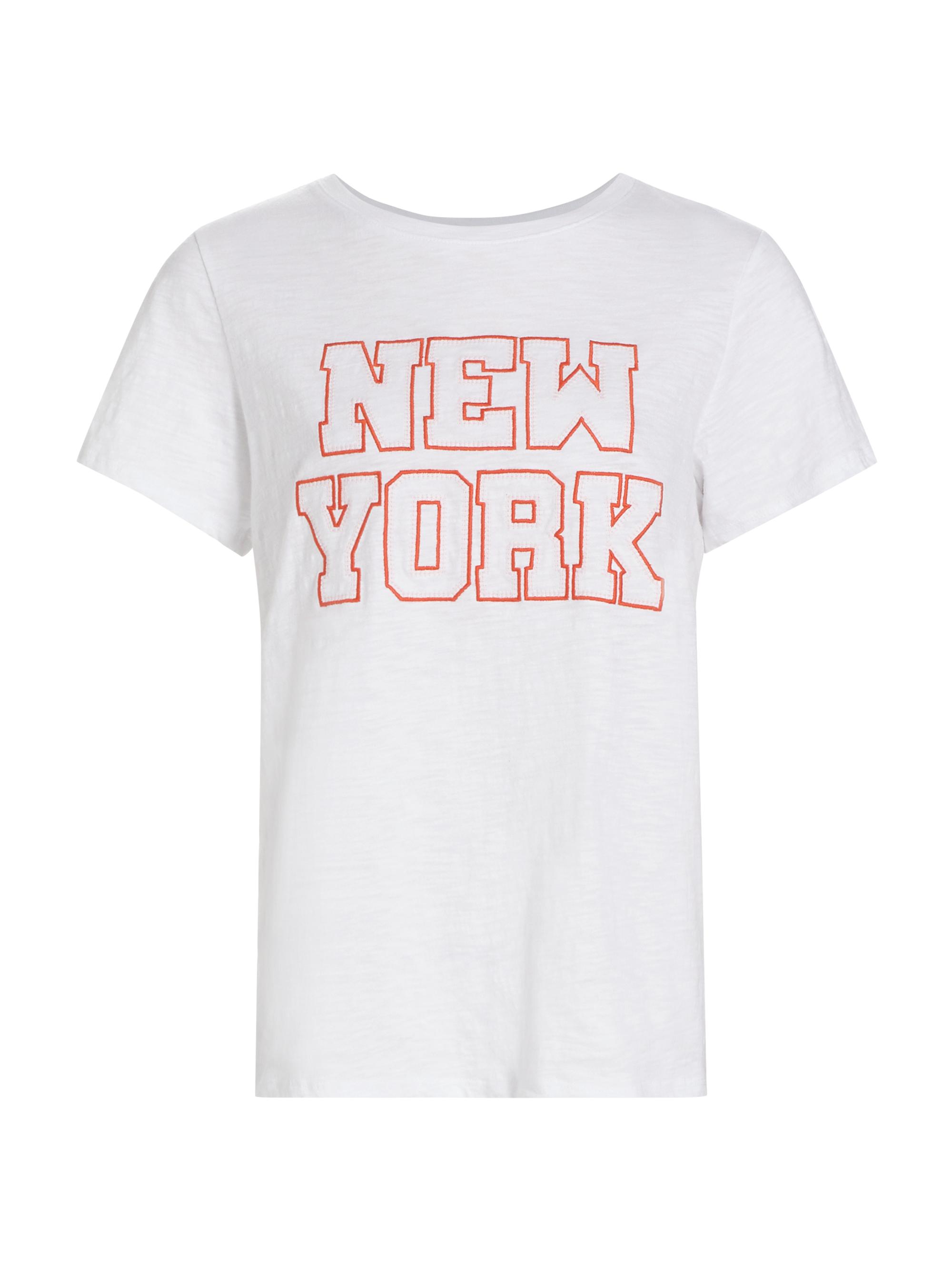 CINQ A SEPT Women's Paris New York Slub T-Shirt - White Deep Tangelo