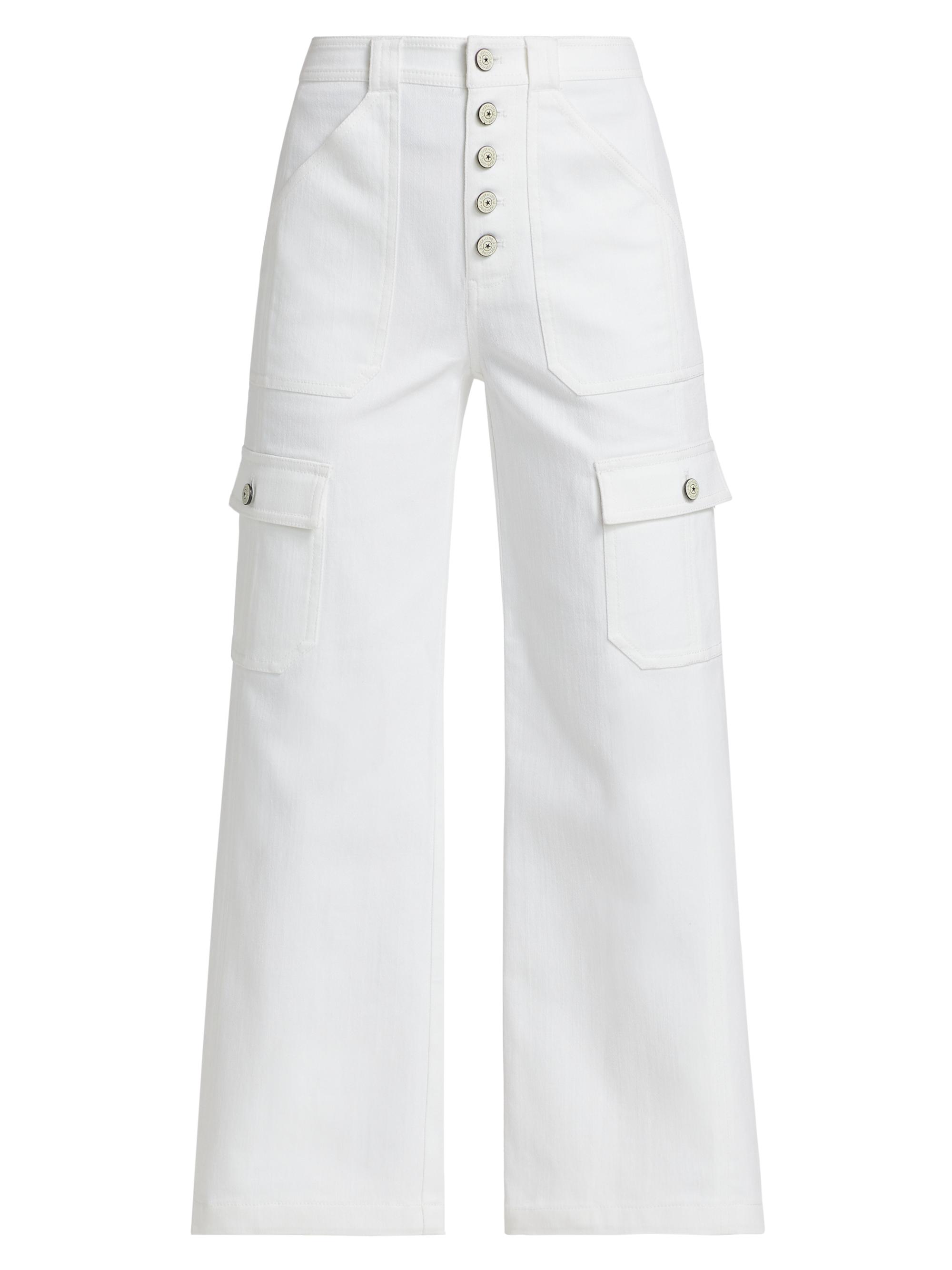 CINQ A SEPT Women's Benji Twill Crop Cargo Pants - White