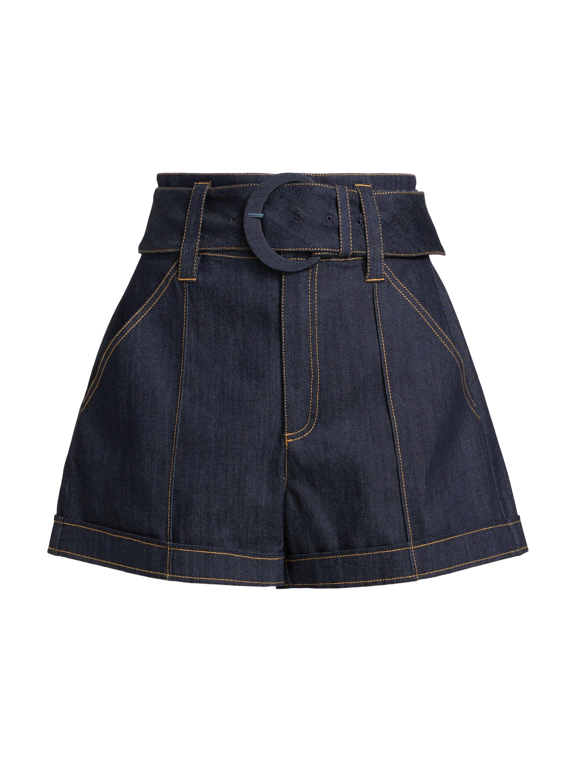 CINQ A SEPT Women's Aldi Belted Denim Shorts - Indigo