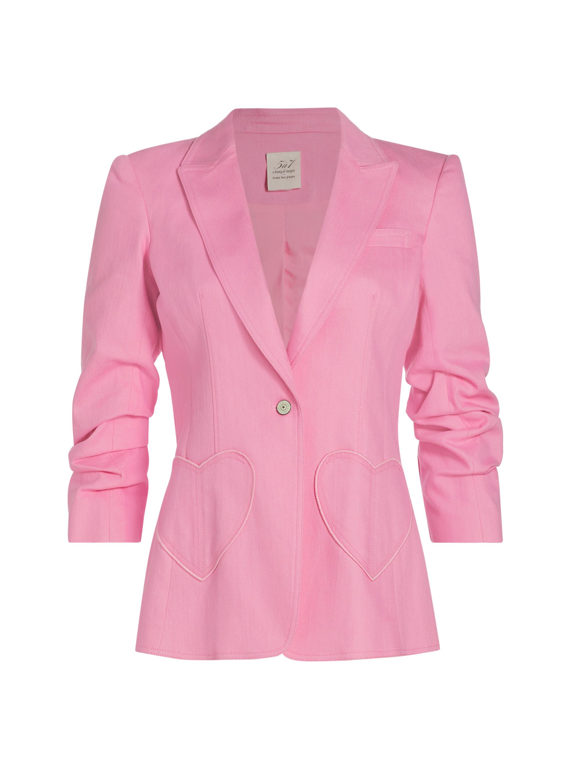CINQ A SEPT Women's Louisa Heart-Embroidered Blazer - Flamingo
